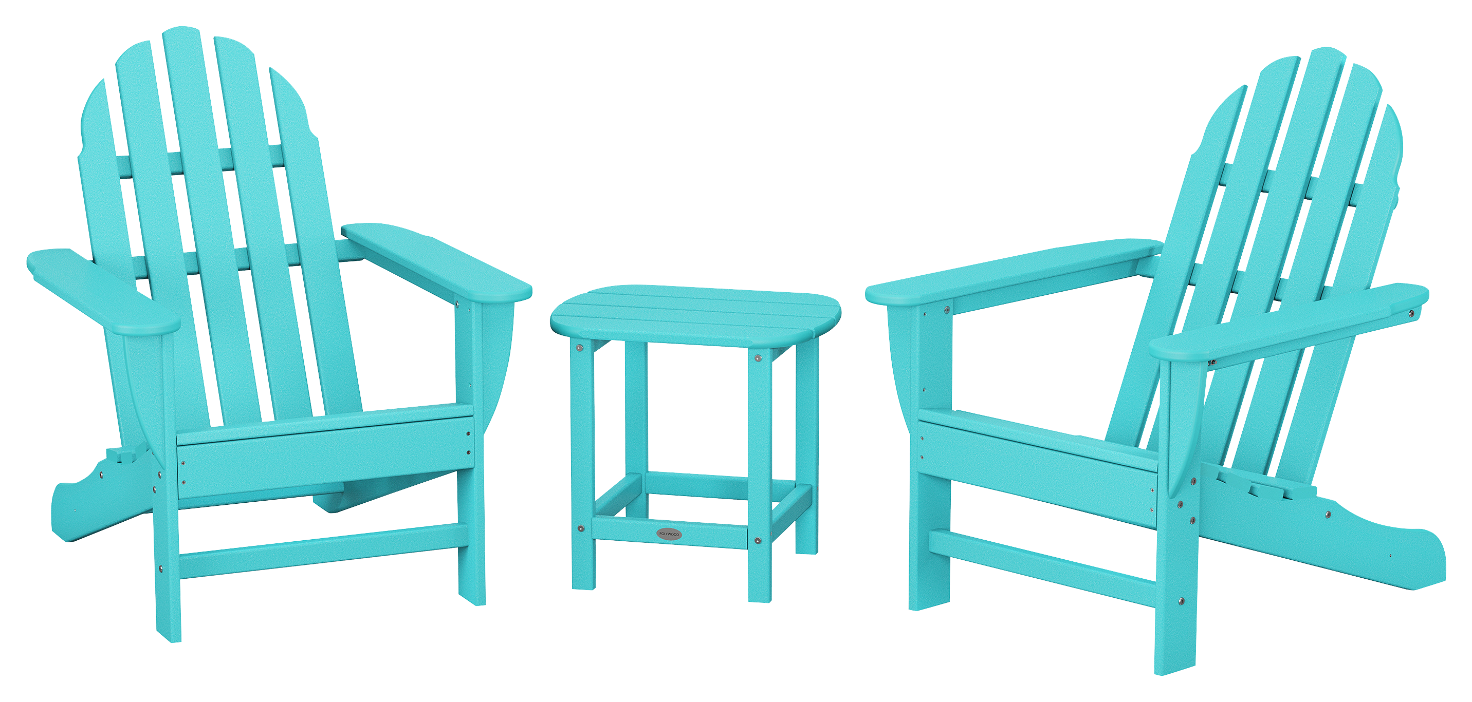 POLYWOOD Classic Adirondack 3-Piece Set with South Beach Side Table