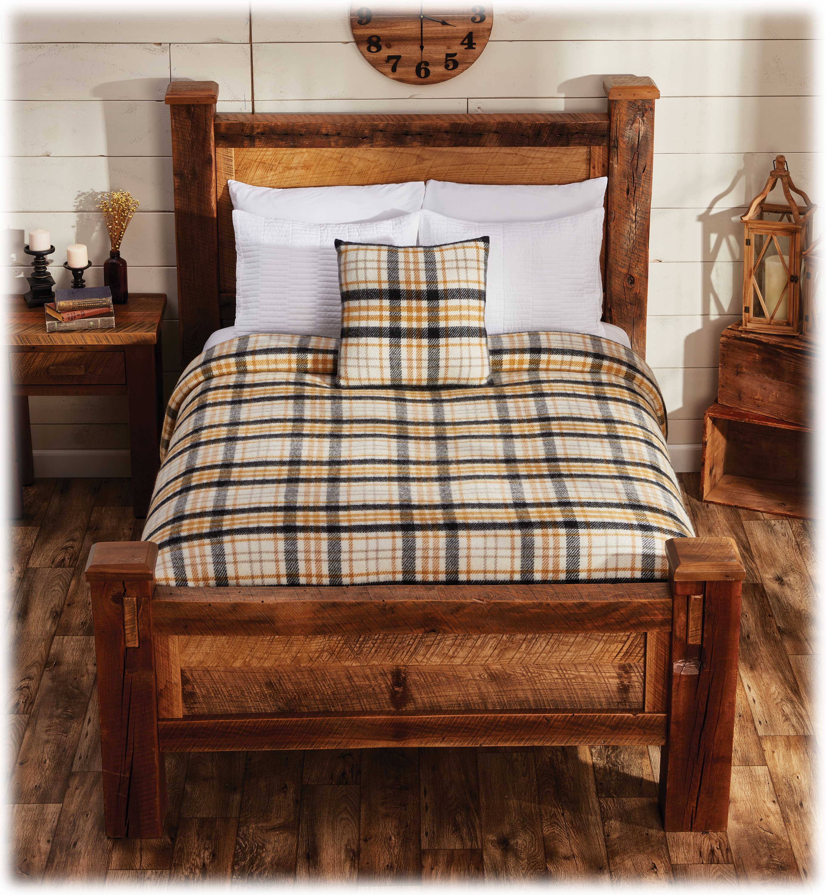 WHITE RIVER HOME Plaid Wool Blanket