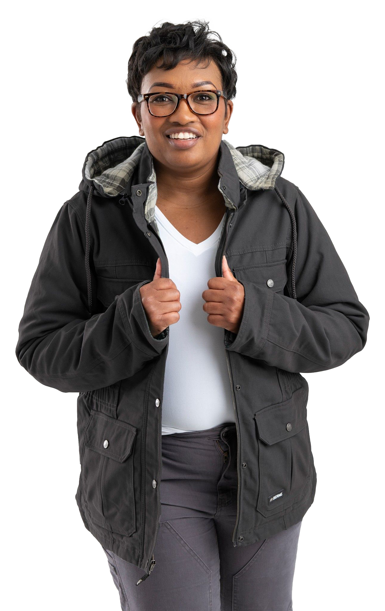 Image of Berne Softstone Duck Barn Coat for Ladies - Titanium