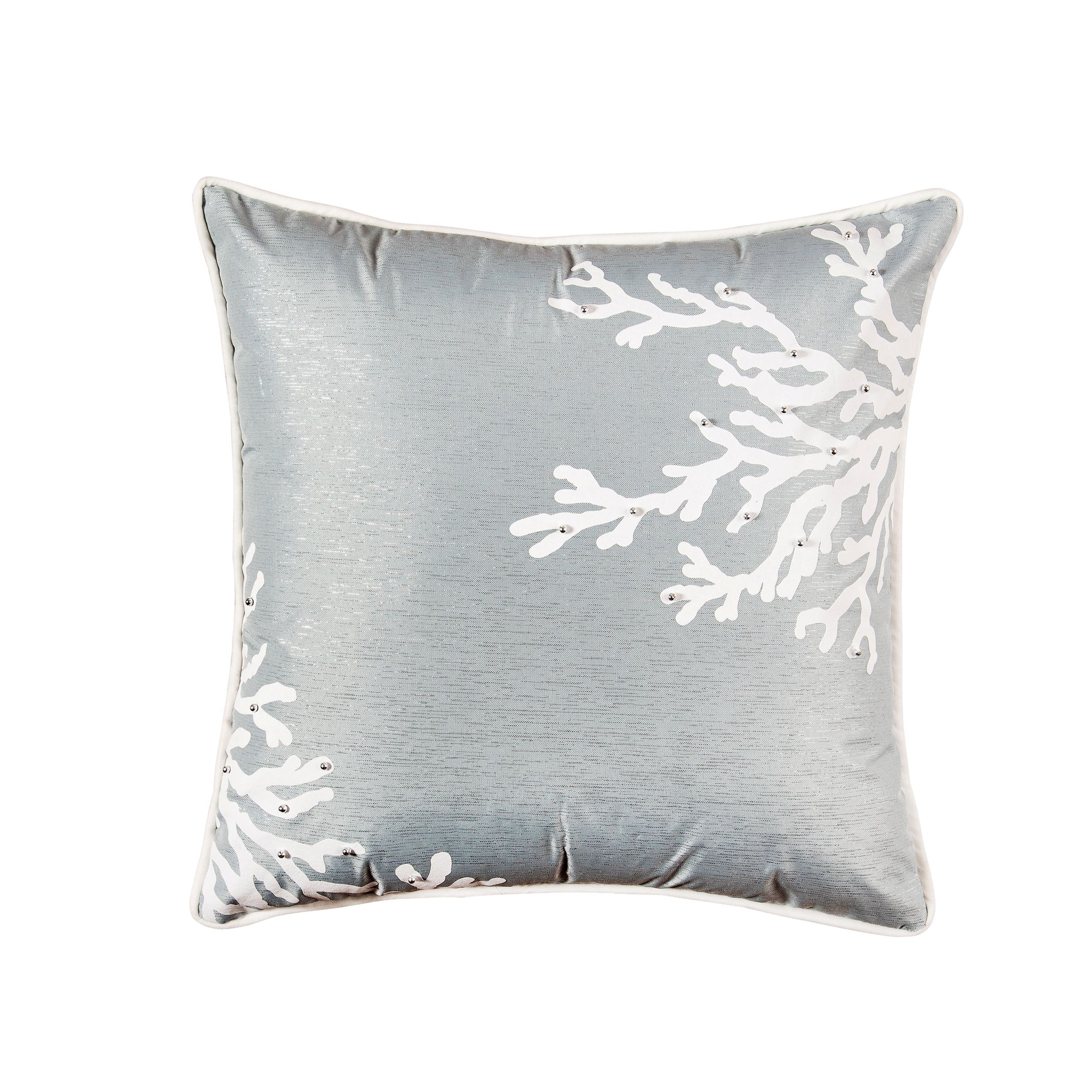 Image of C&F Home Seafoam Blue Coral Square Throw Pillow