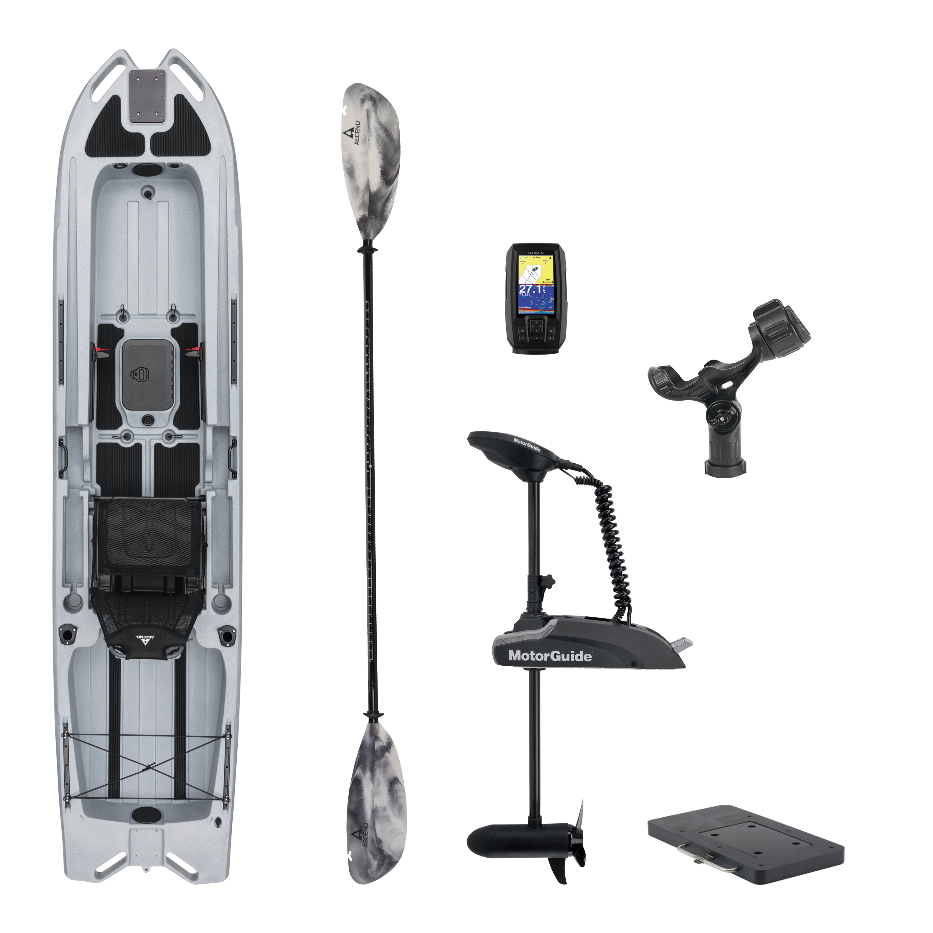 Ascend 133X Tournament Sit-on-Top Kayak Ultimate Fishing Package