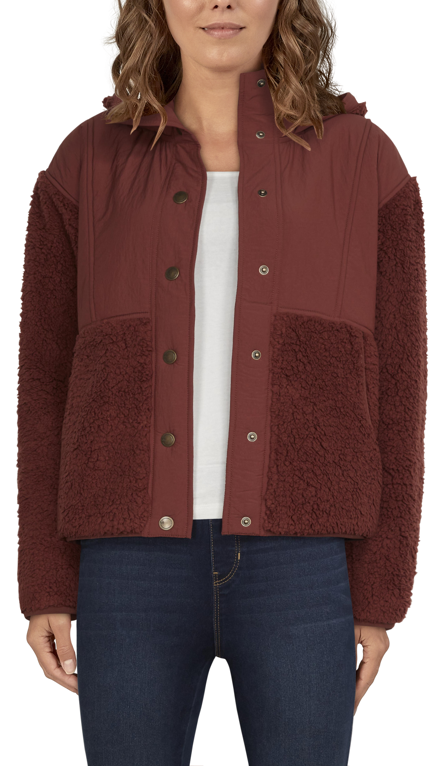 NATURAL REFLECTIONS Drop-Shoulder Sherpa Jacket for Ladies