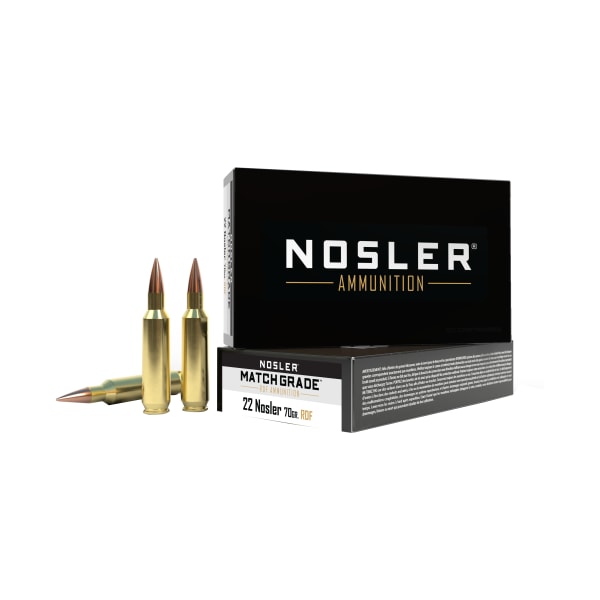 Nosler Match Grade .22 Nosler 70 Grain Centerfire Rifle Ammo