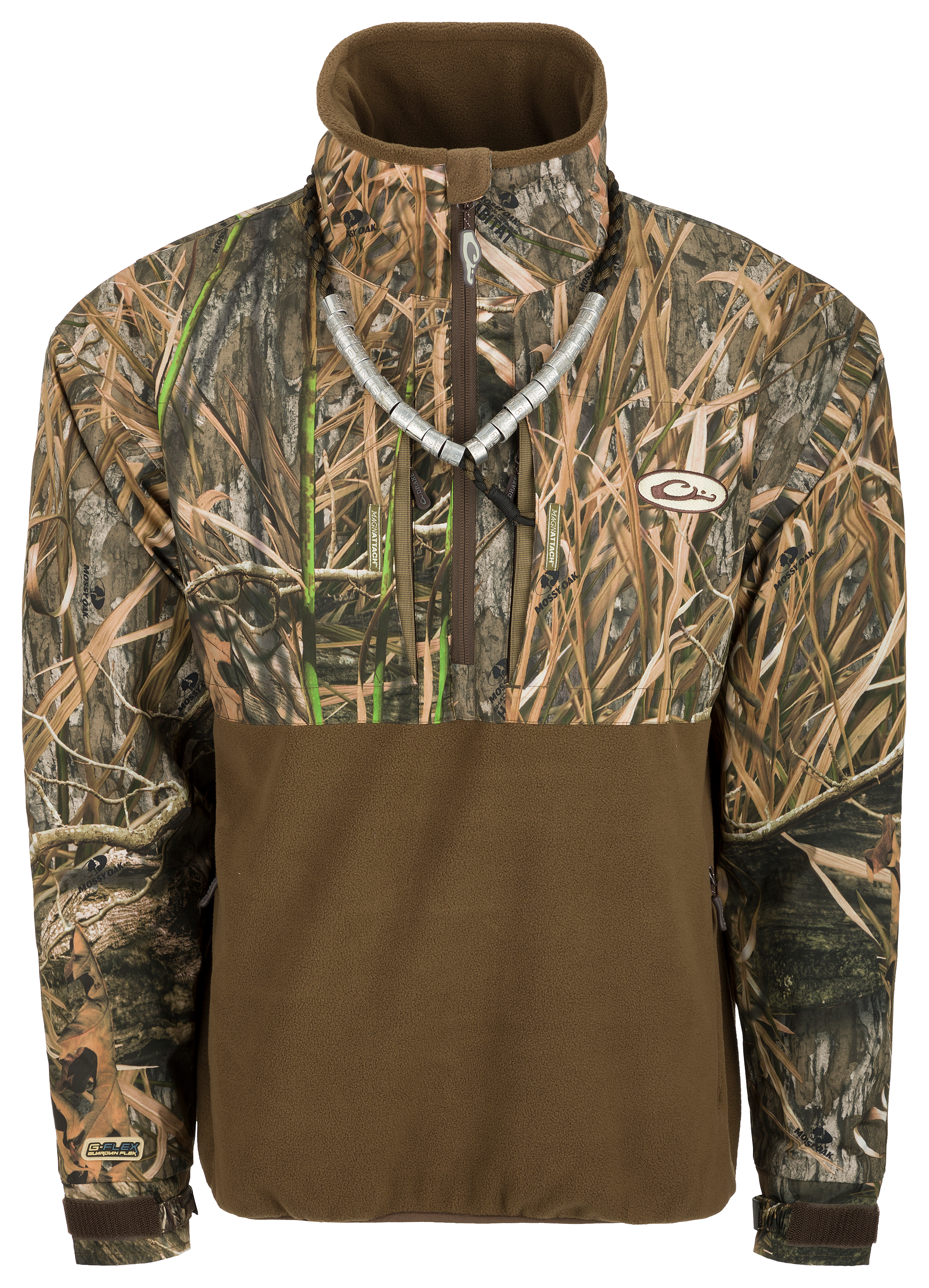 DRAKE Waterfowl MST Guardian Flex Eqwader Quarter-Zip Pullover for Men -Mossy Oak Shadow Grass Habitat