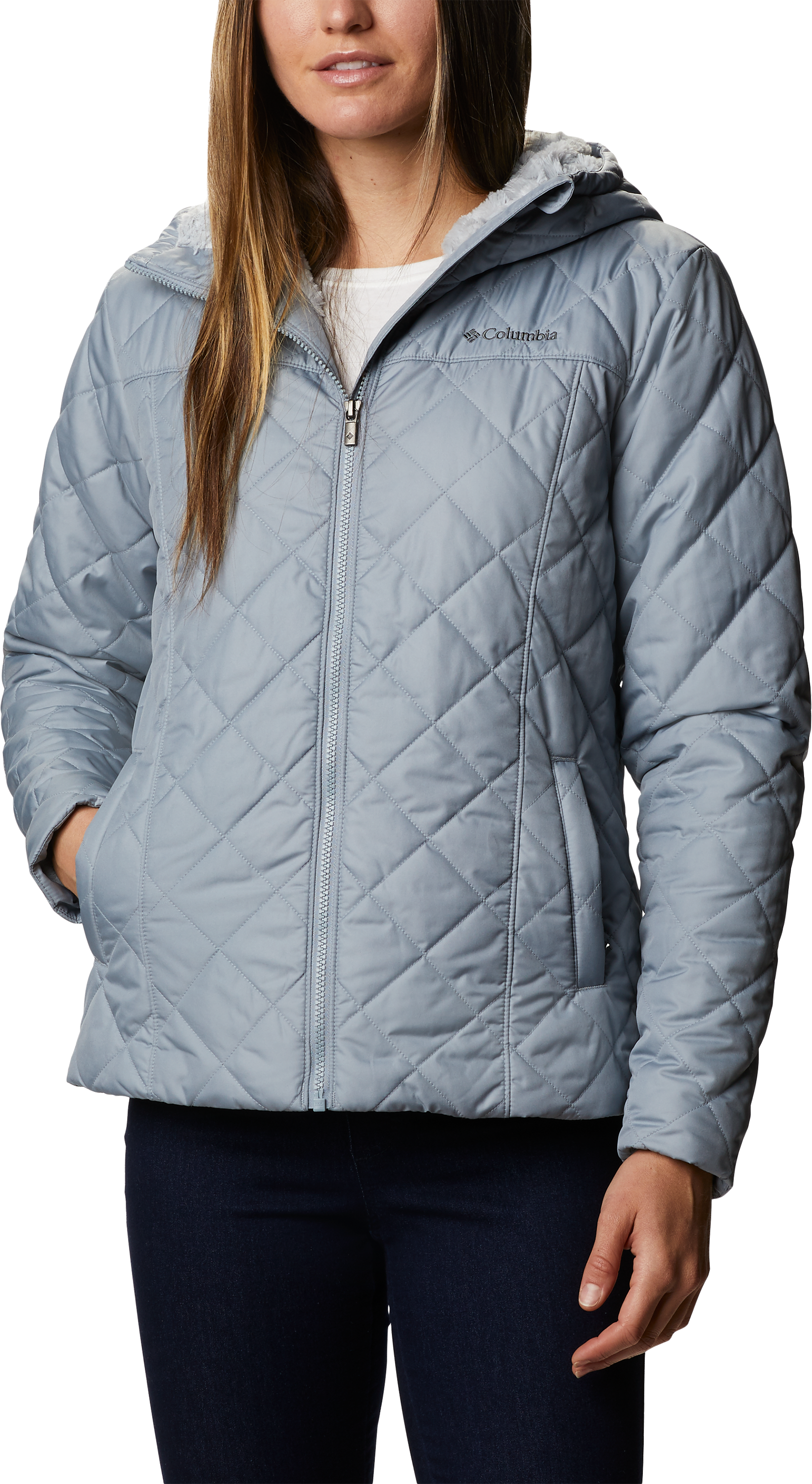 Columbia Copper Crest Hooded Jacket for Ladies - Tradewinds Grey - XL