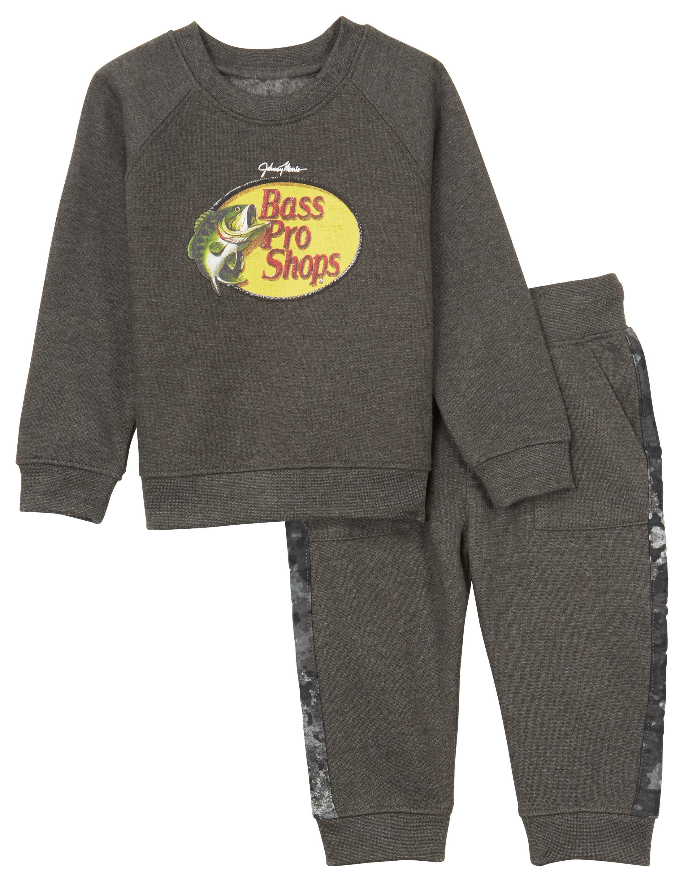 Bass Pro Shops Logo Long-Sleeve Sweatshirt and Pants Set for Babies - Indian Teal - 0-3 Months