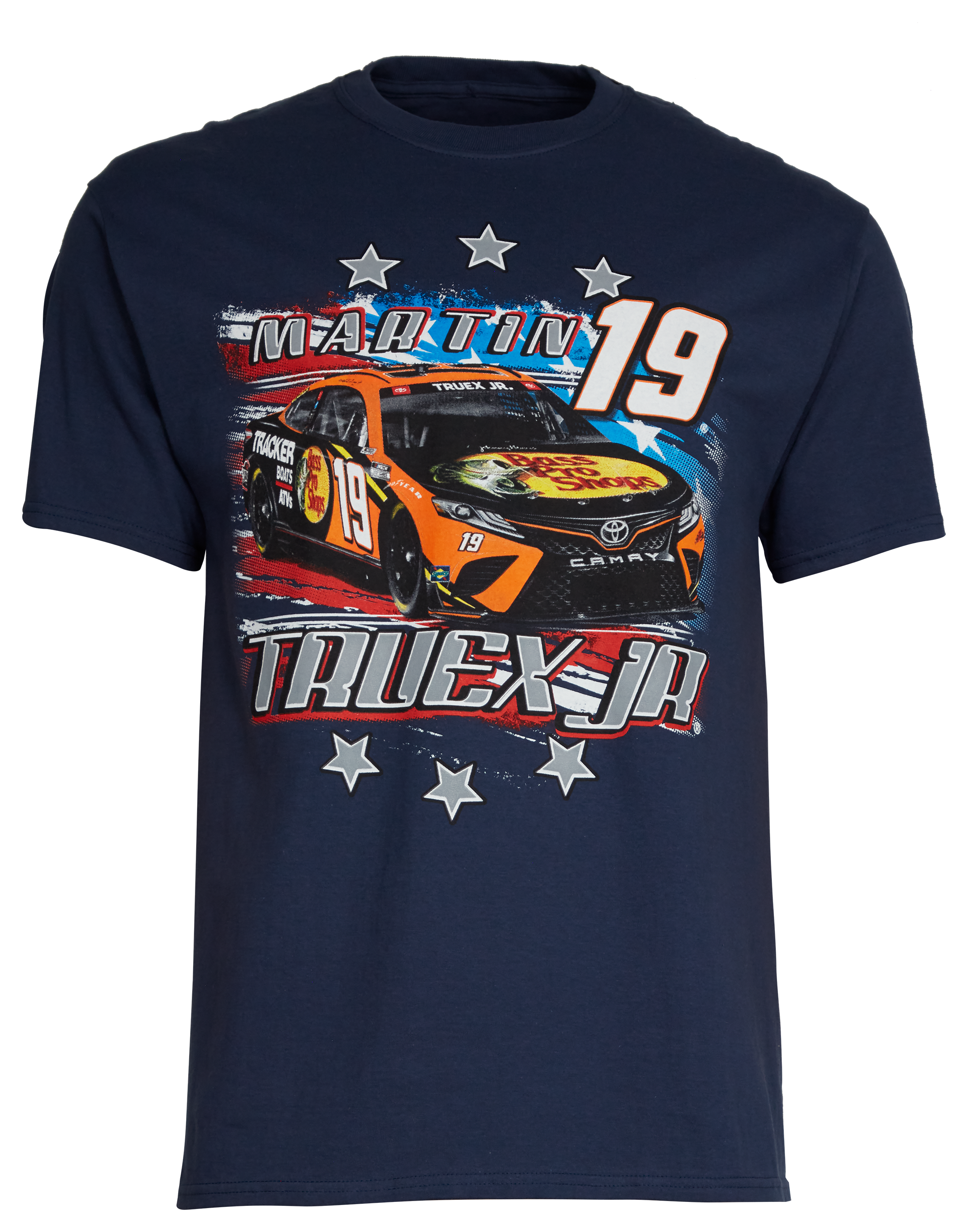 Bass Pro Shops NASCAR Martin Truex Jr. 19 Stars and Stripes Short-Sleeve T-Shirt for Men - Navy - 2XL