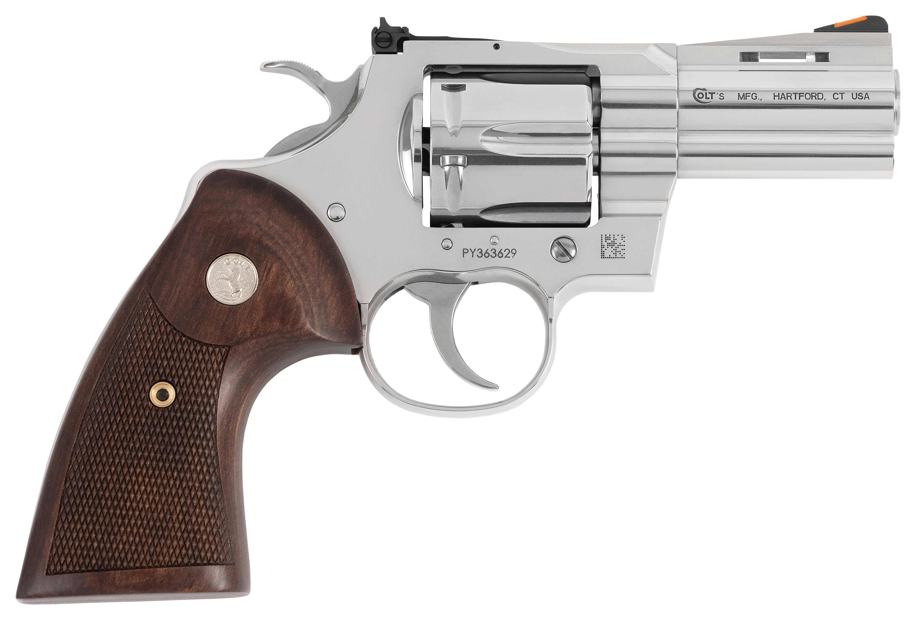 Colt Python DASA Revolver with Target Walnut Grips  357 Magnum Special  3  Ambidextrous