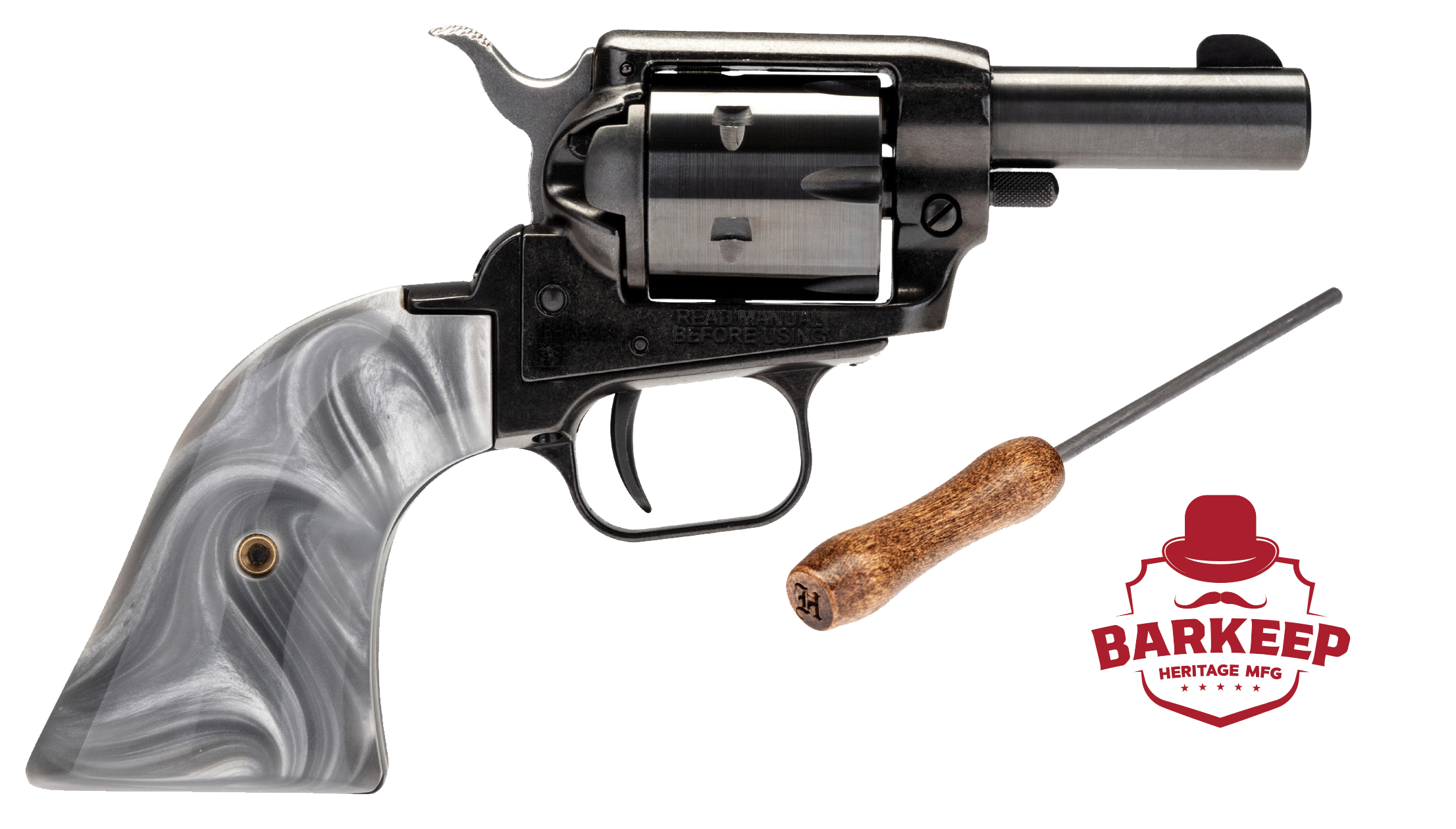 Image of "Heritage Barkeep Single-Action Revolver with Gray Pearl Grips - 3.6"""