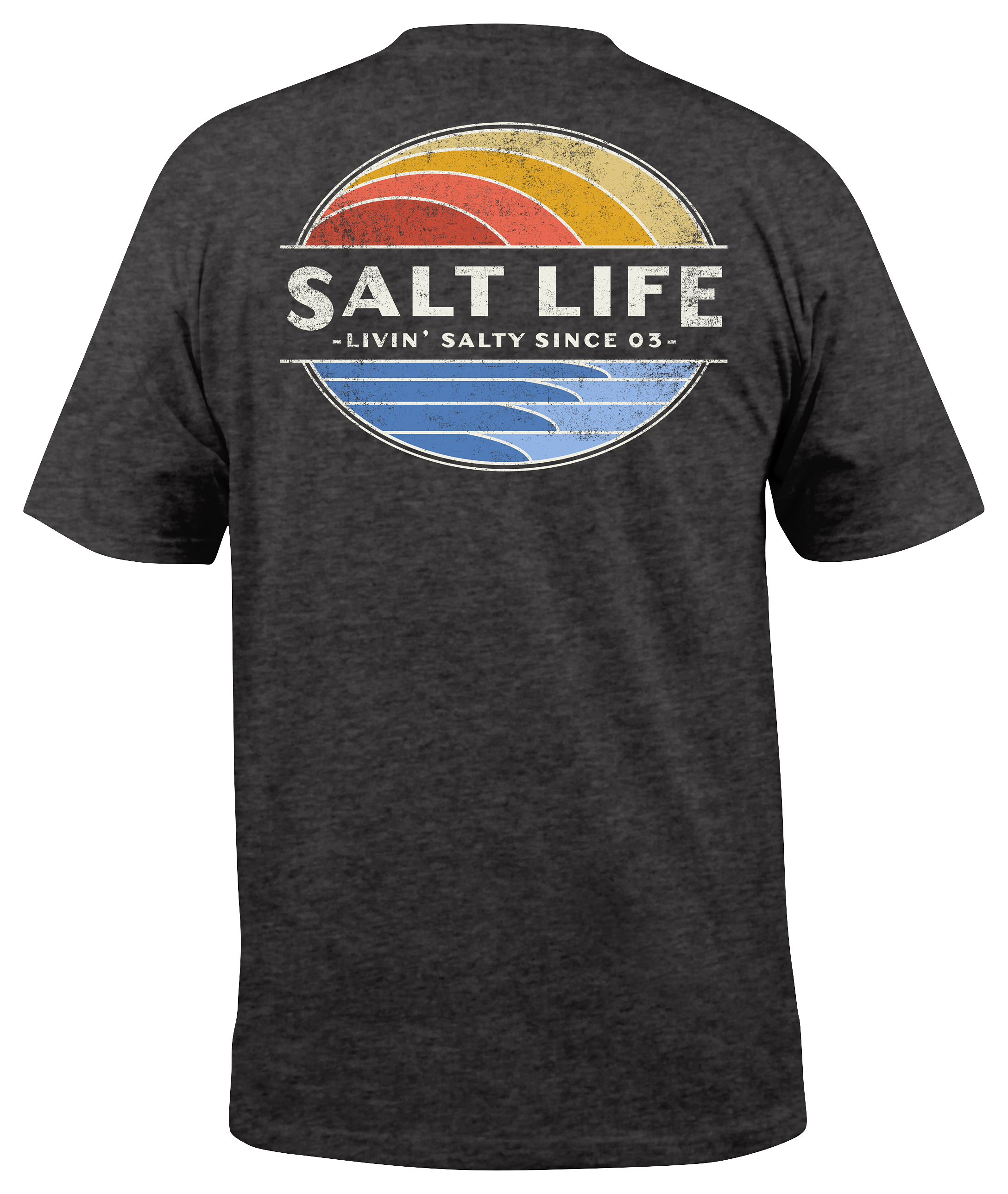 Salt Life Men's Vintage Rays T-Shirt, Small, Charcoal Heather