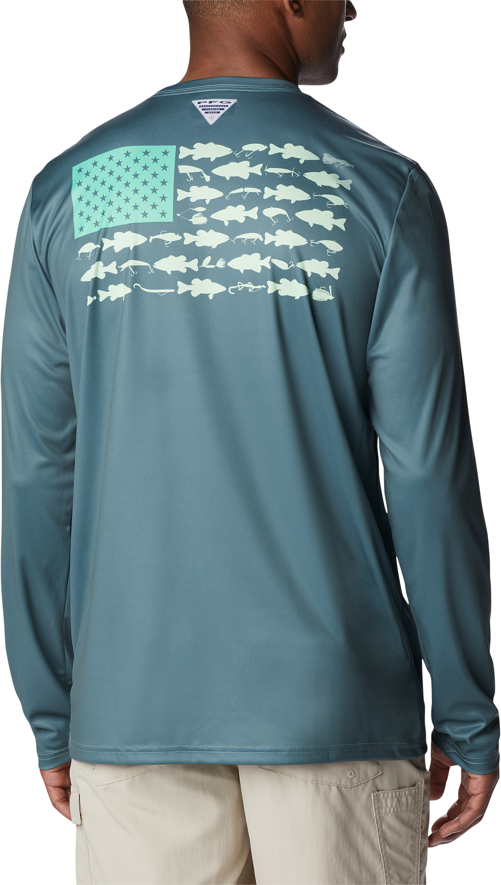 Columbia Terminal Tackle PFG Fish Flag Long-Sleeve Shirt for Men - Metal/Ke