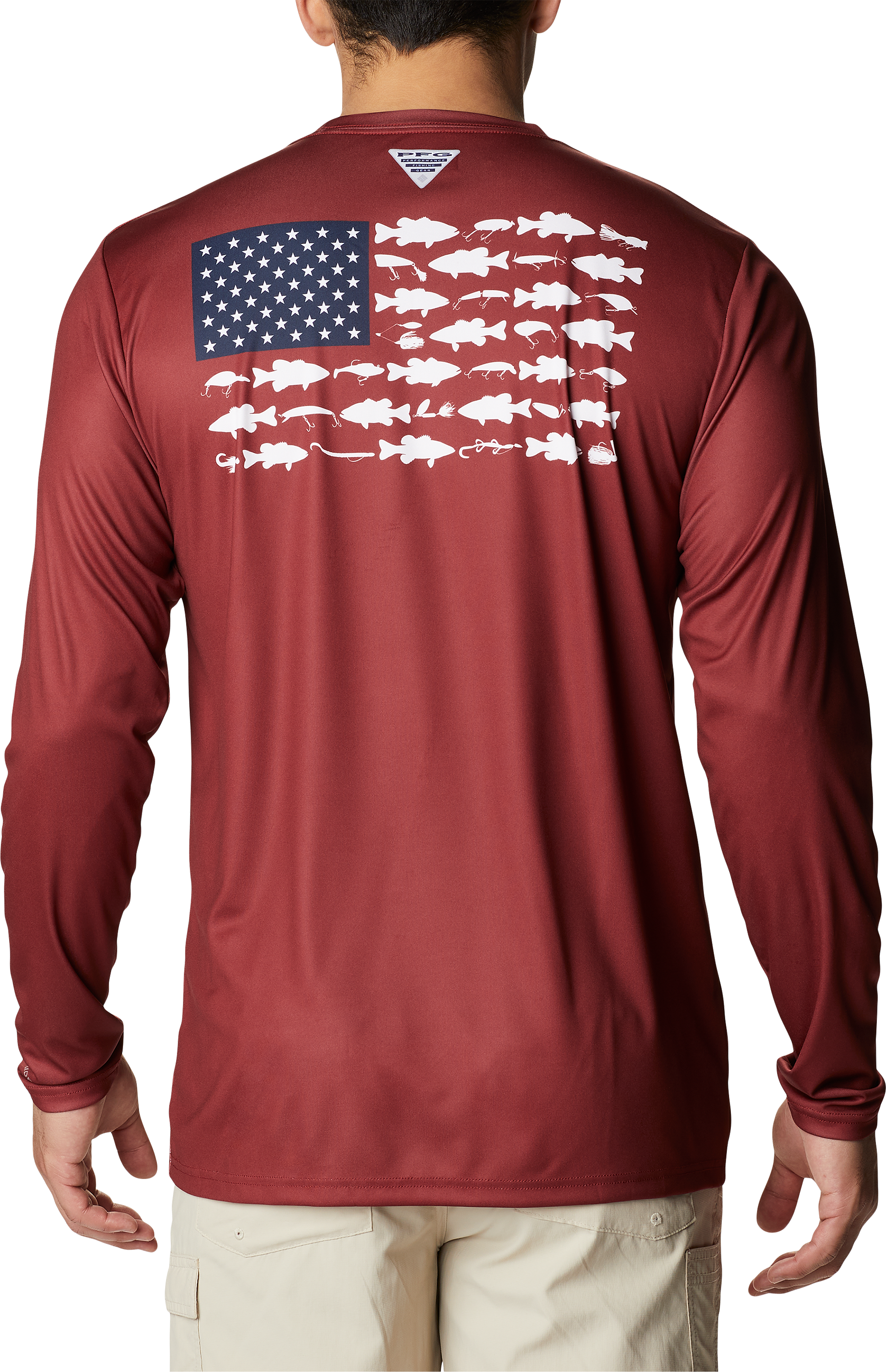 Columbia Terminal Tackle PFG Fish Flag Long-Sleeve Shirt for Men - Red Jasp