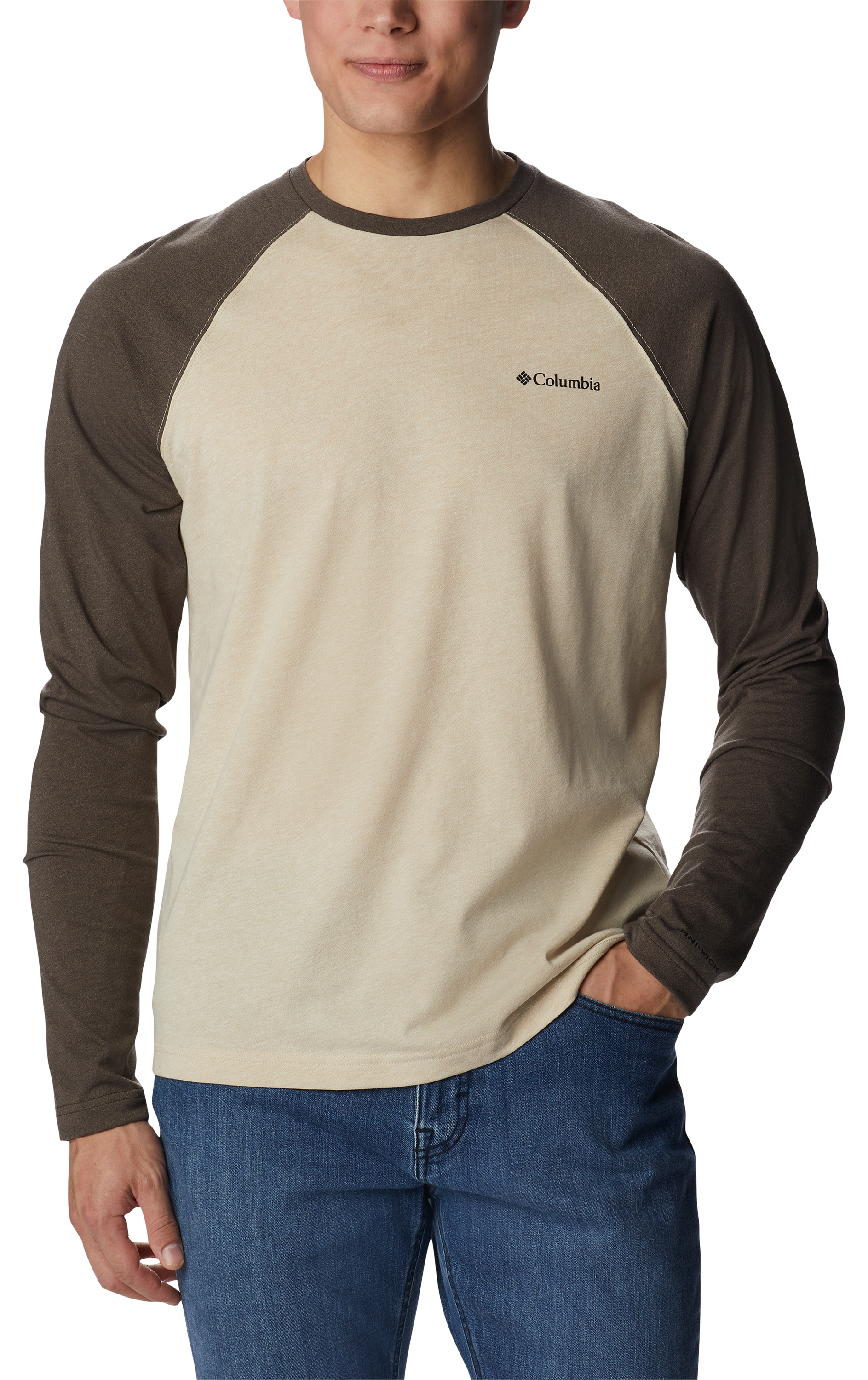 Columbia Thistletown Hills Raglan Long-Sleeve Shirt for Men - Ancient Fossil Heather/Cordova - S product image