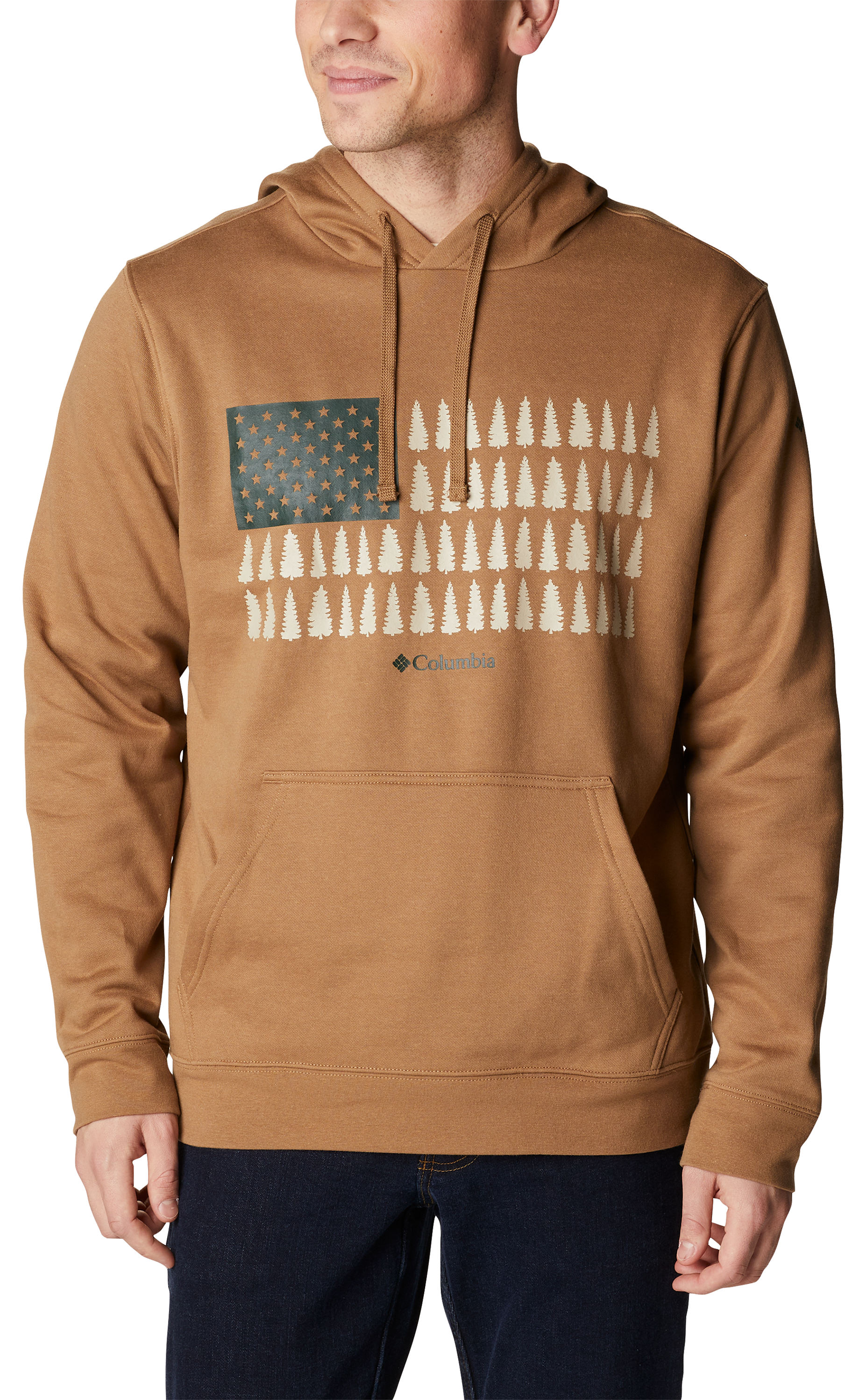 Columbia Trek Graphic Long-Sleeve Hoodie for Men - Delta/Treestriped Flag - M product image