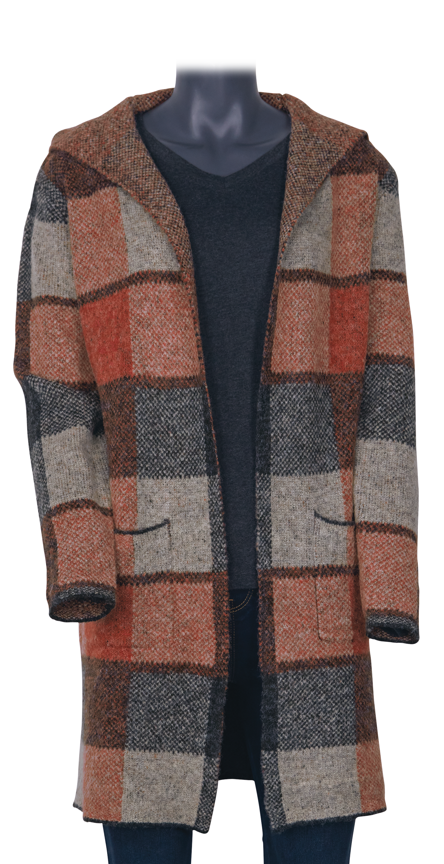 Natural Reflections Long-Sleeve Sweater Coatigan for Ladies - Redwood Plaid - XL product image