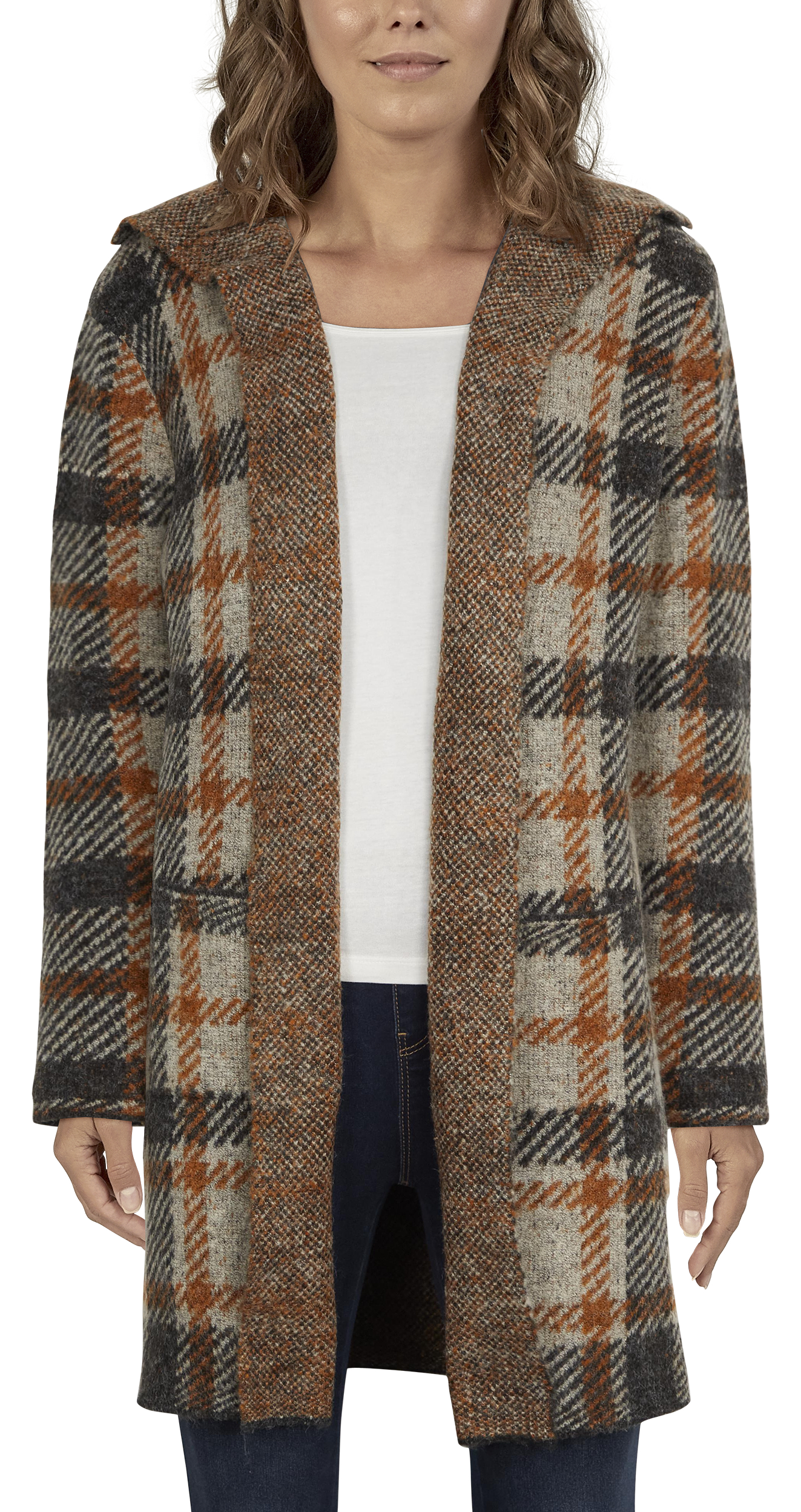 Natural Reflections Long-Sleeve Sweater Coatigan for Ladies - Westend Plaid - S product image