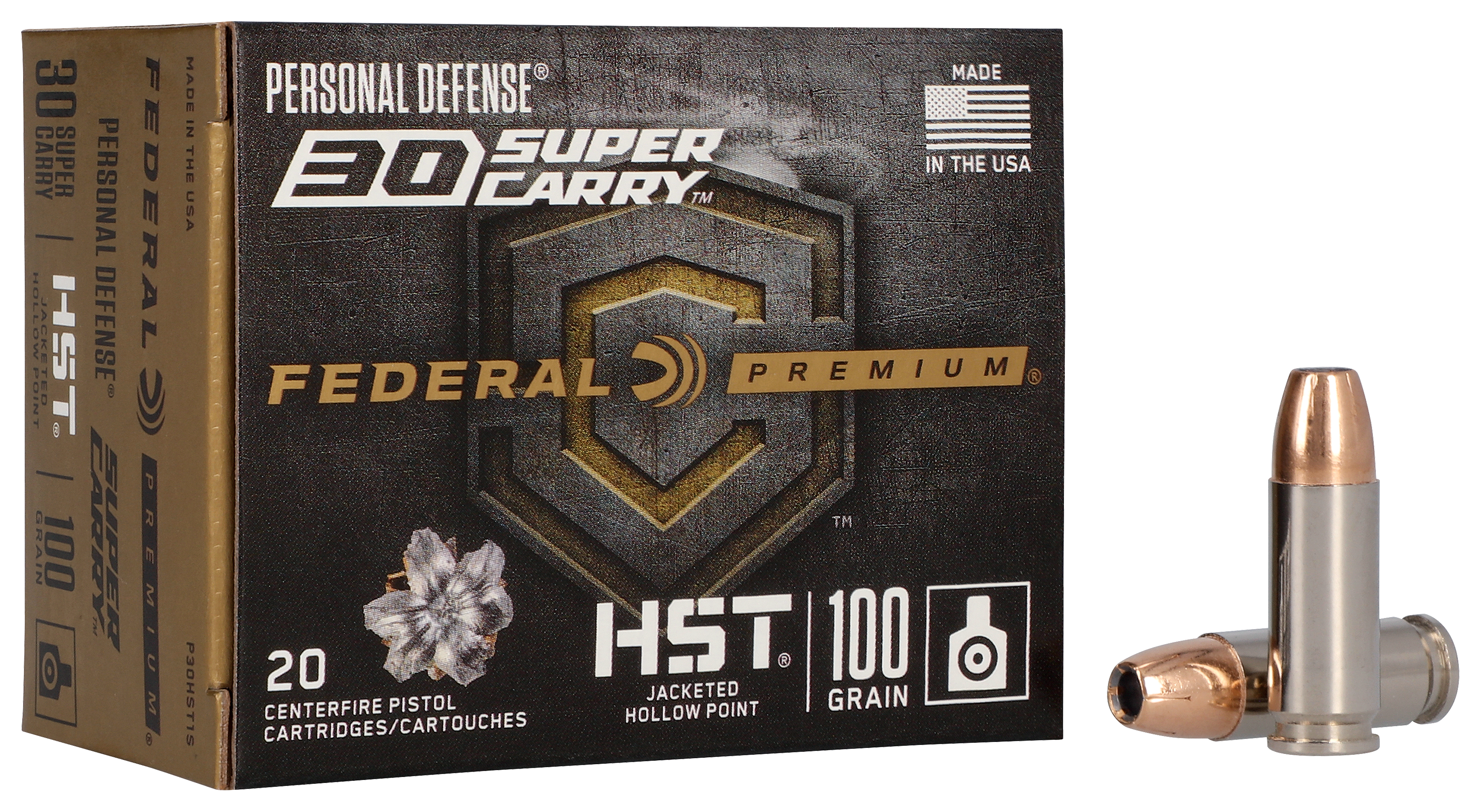 Federal Premium Personal Defense HST Handgun Ammo - .30 Super Carry - 100 Grain