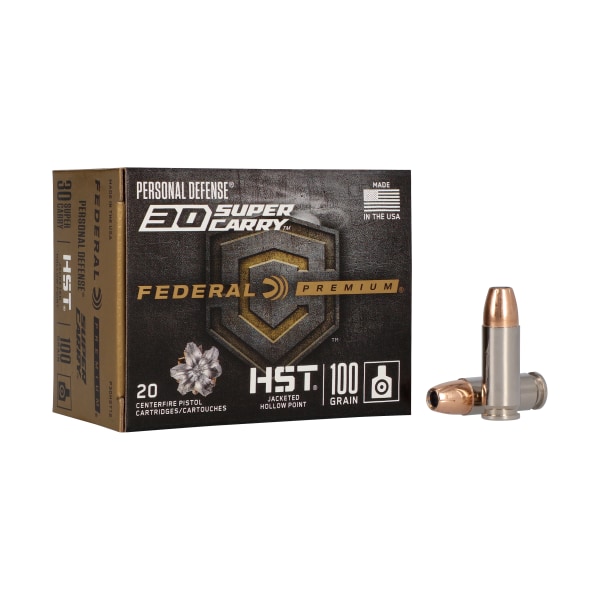 Federal Premium Personal Defense HST Handgun Ammo - .30 Super Carry - 100 Grain