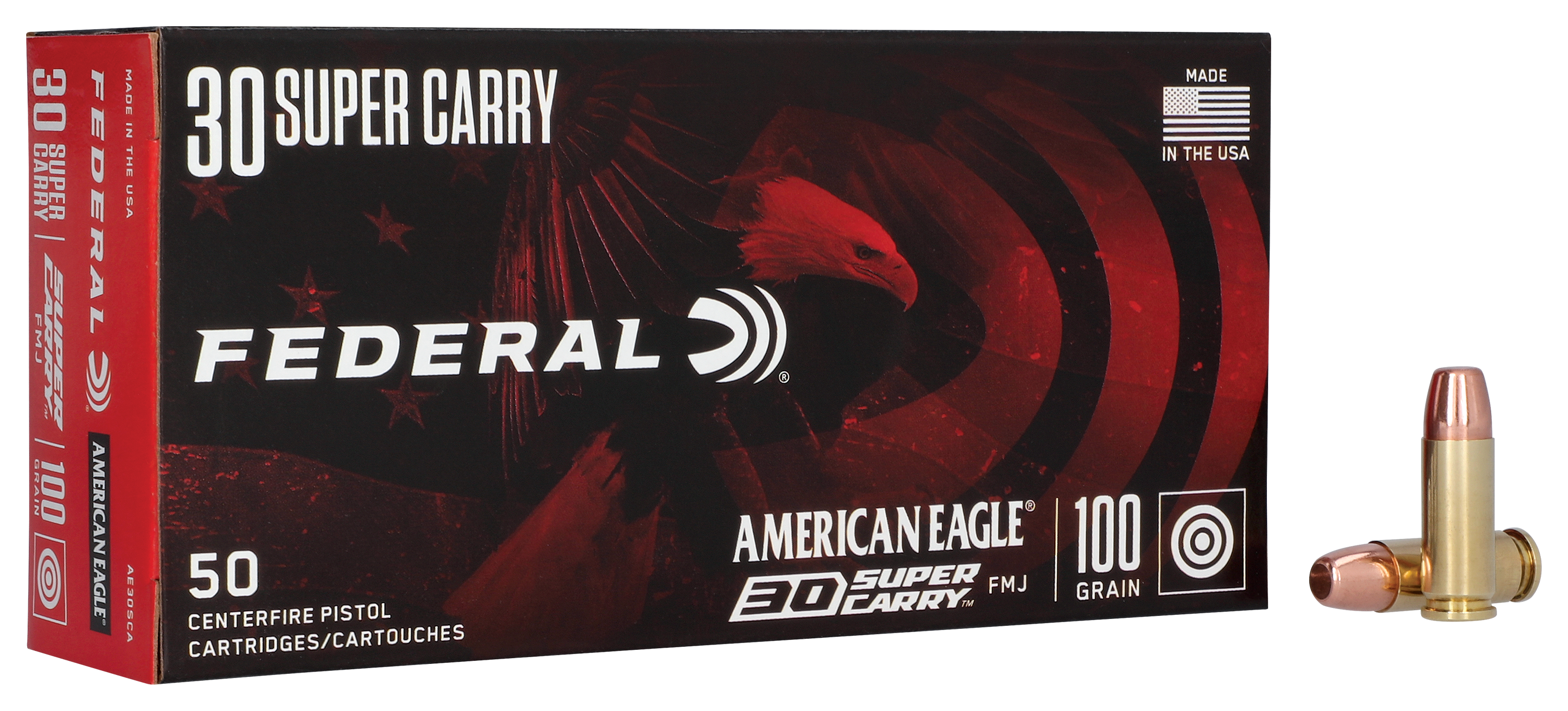 Federal American Eagle .30 Super Carry 100 Grain FMJ Handgun Ammo