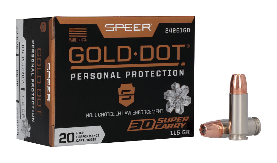 Speer Gold Dot 30 Super Carry 115-Grain Hollow-Point Personal-Protection Handgun Ammo