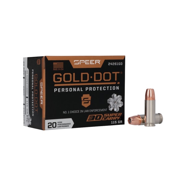 Speer Gold Dot 30 Super Carry 115-Grain Hollow-Point Personal-Protection Handgun Ammo