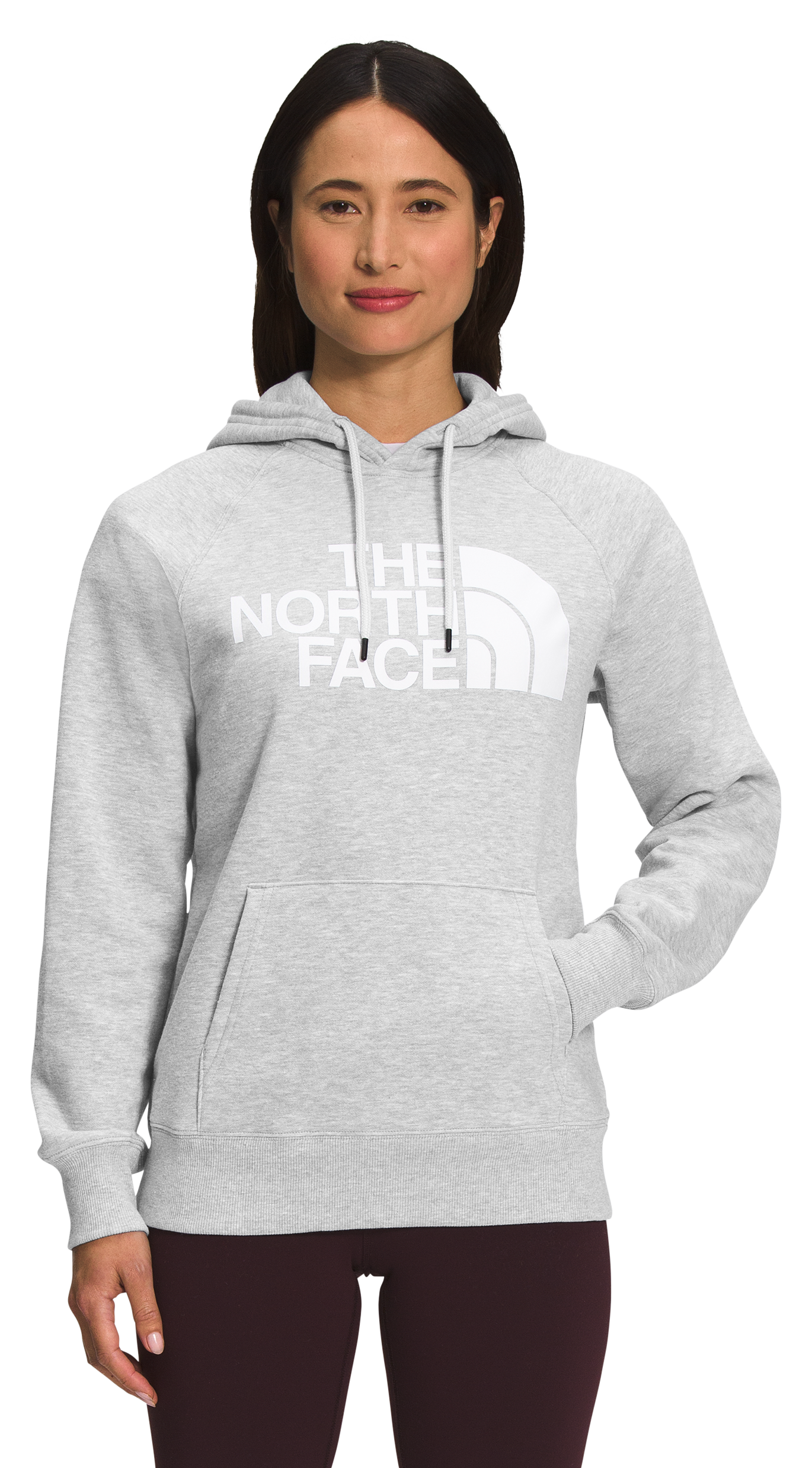 Image of The North Face Half Dome Pullover Long-Sleeve Hoodie for Ladies - TNF Light Grey Heather/TNF White - L