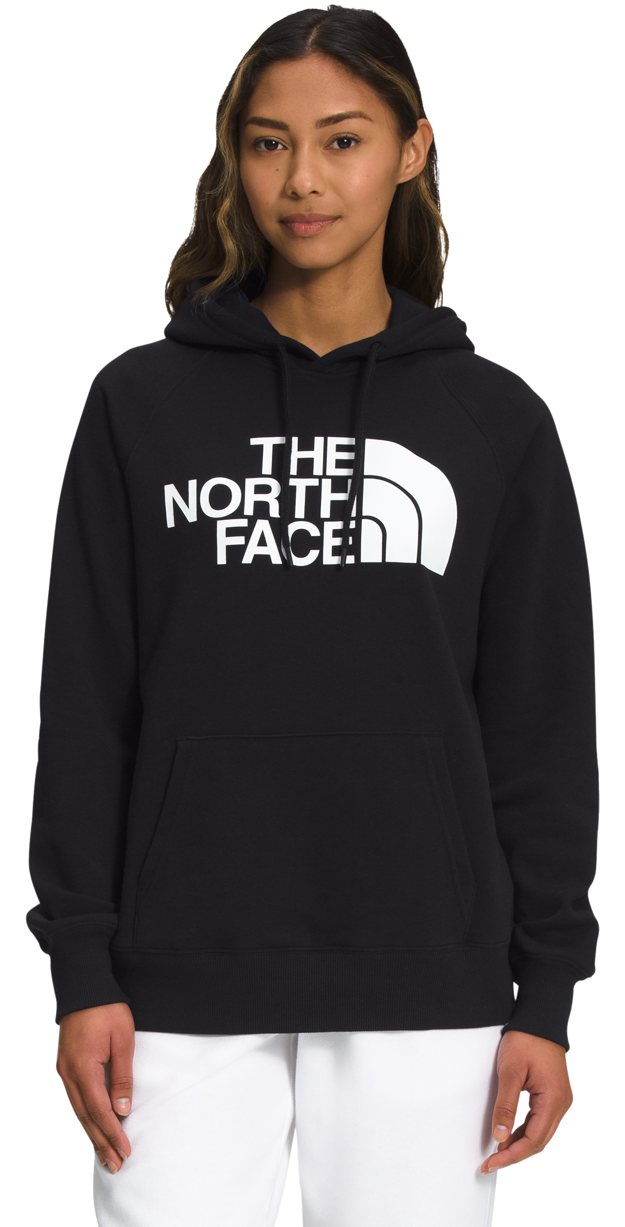 Image of The North Face Half Dome Pullover Long-Sleeve Hoodie for Ladies - TNF Black/TNF White - M