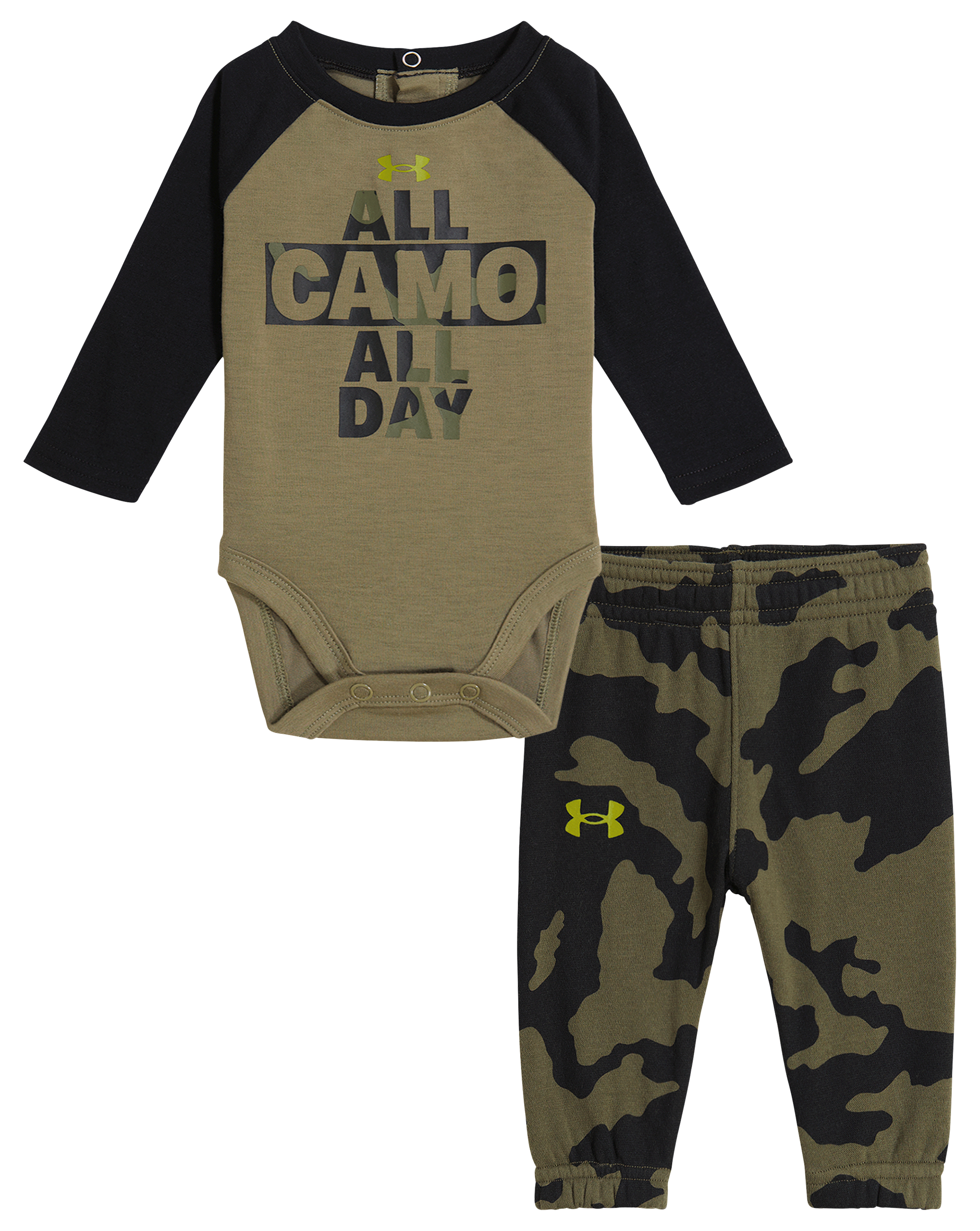 Under Armour Boys' Toddler Big Logo Charged Camo Hoodie Set - Green, 4T