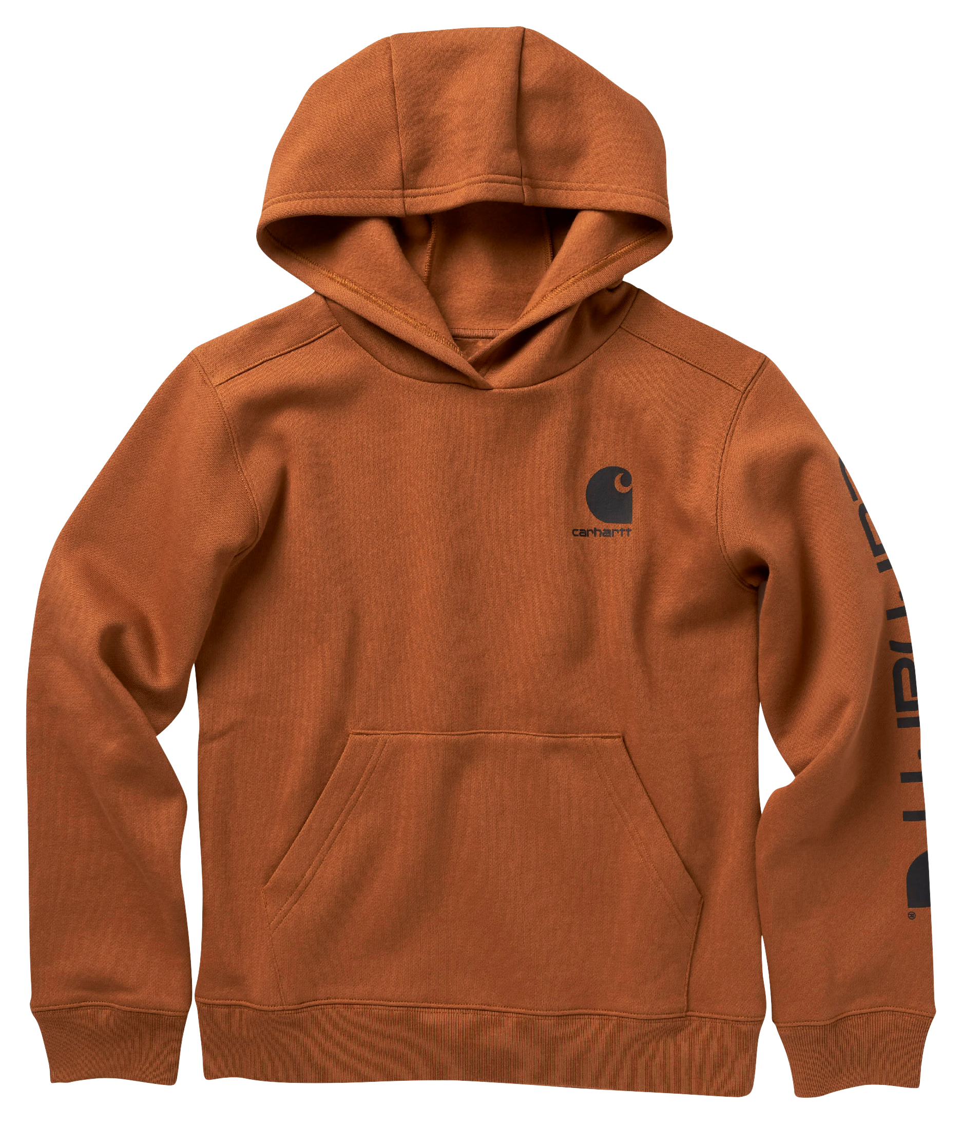 Image of Carhartt Graphic Hooded Long-Sleeve Hoodie for Kids - Carhartt Brown - 6