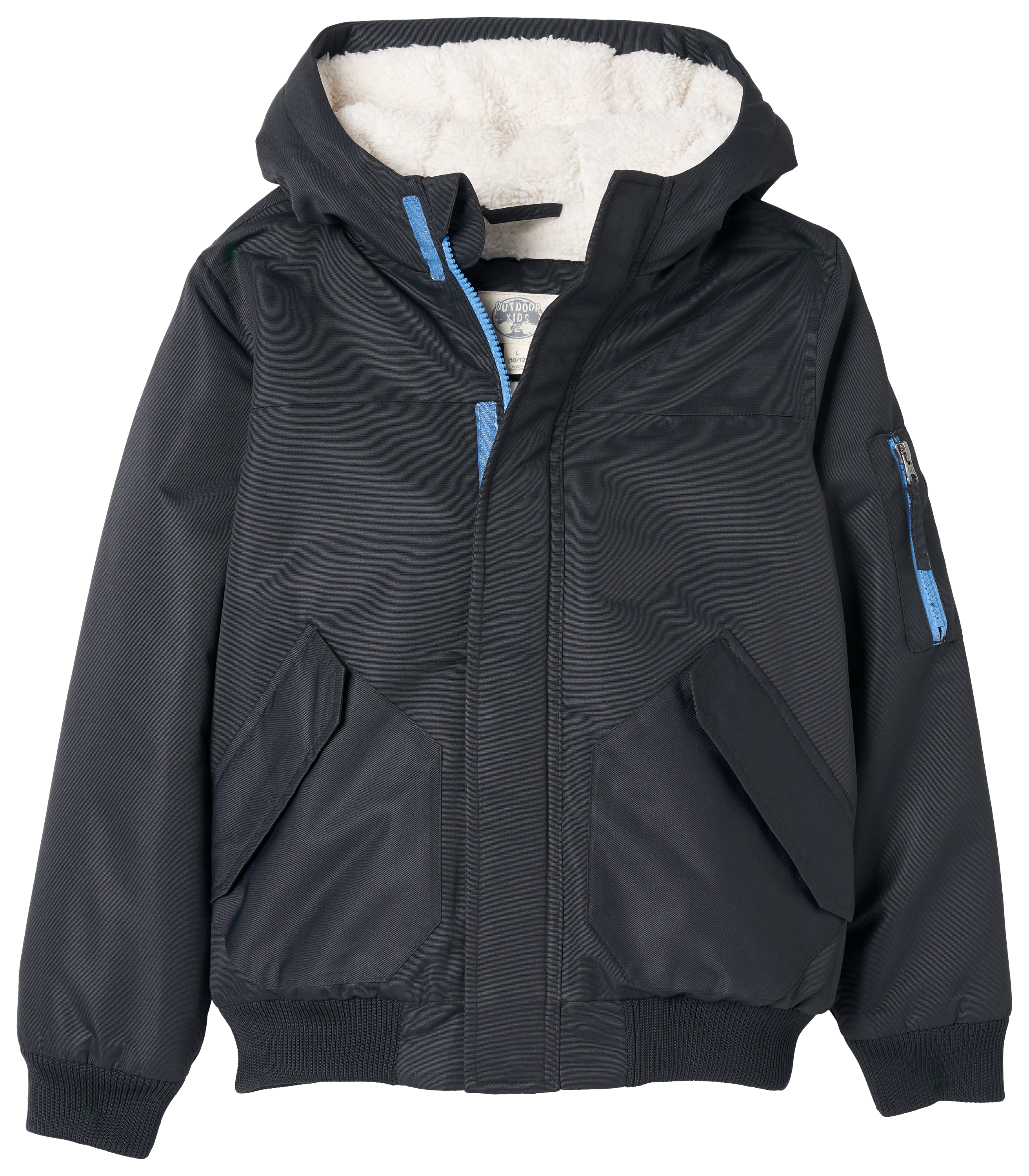 Image of Outdoor Kids Water-Resistant Hooded Parka for Kids - Black - 6-7