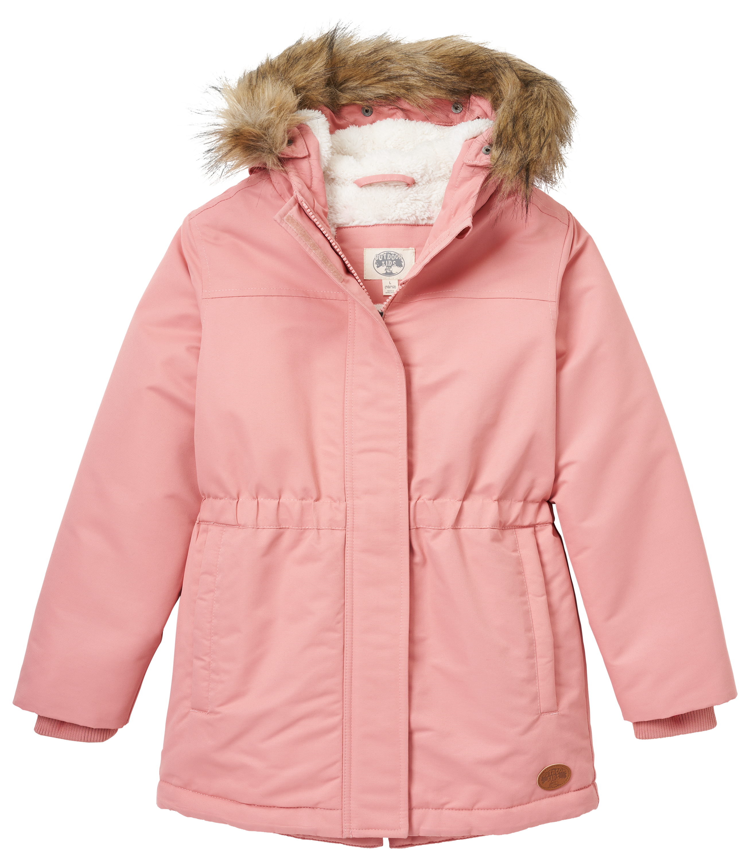 Image of Outdoor Kids Faux-Fur Trim Hooded Parka for Kids - Rosette - 14/16