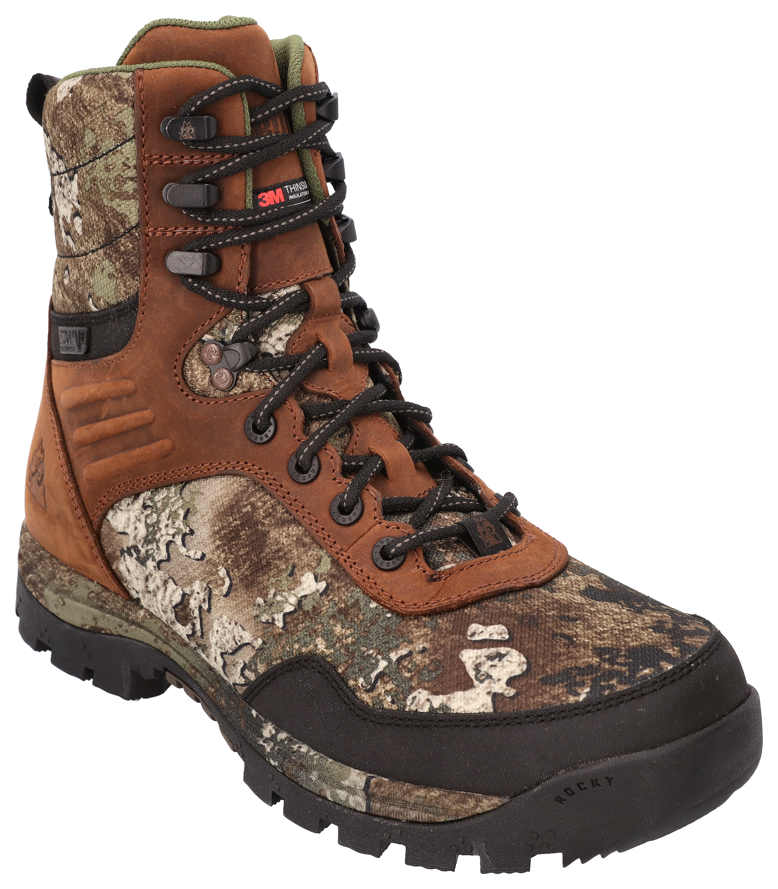 Image of Rocky Lynx TrueTimber Insulated Waterproof Hunting Boots for Men - Brown/TrueTimber Strata - 11.5M