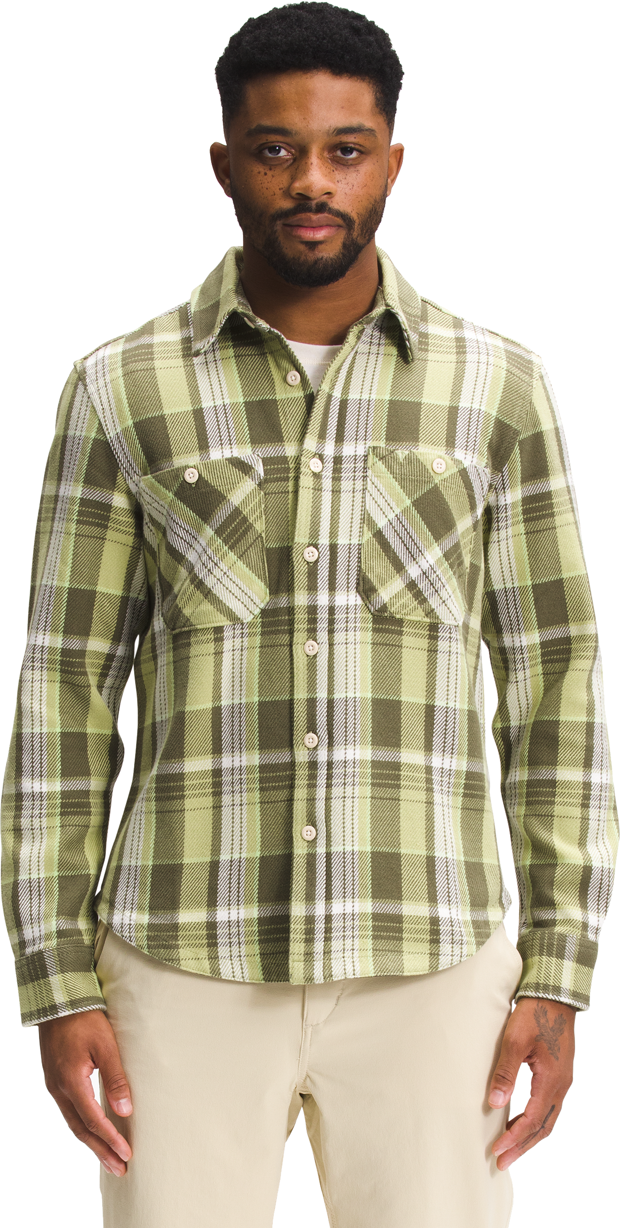 The North Face Valley Twill Flannel Long-Sleeve Shirt for Men - Goblin Blue Large HD Plaid - M