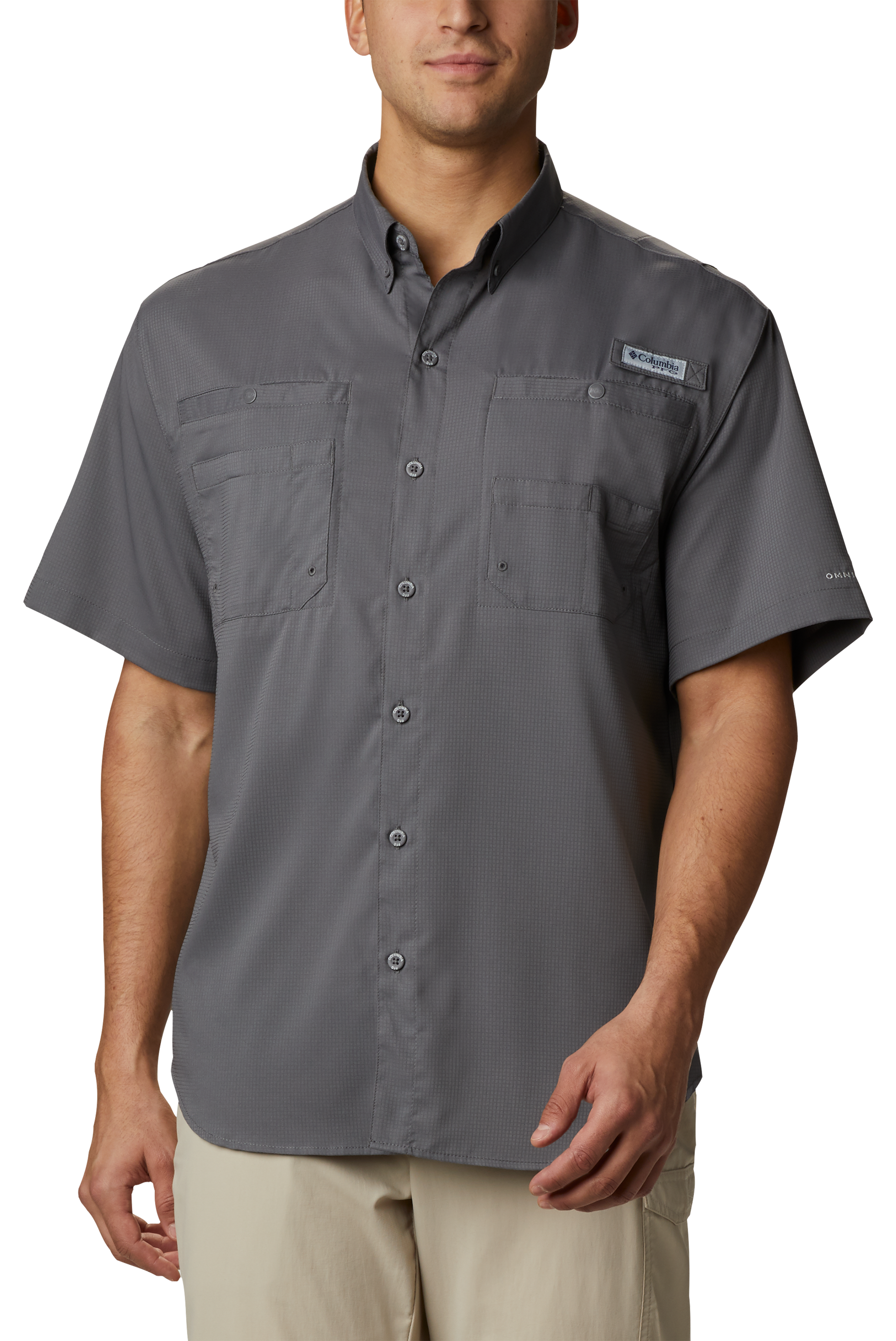 Image of Columbia Tamiami II Short-Sleeve Button-Down Shirt - City Gray - 3XLT