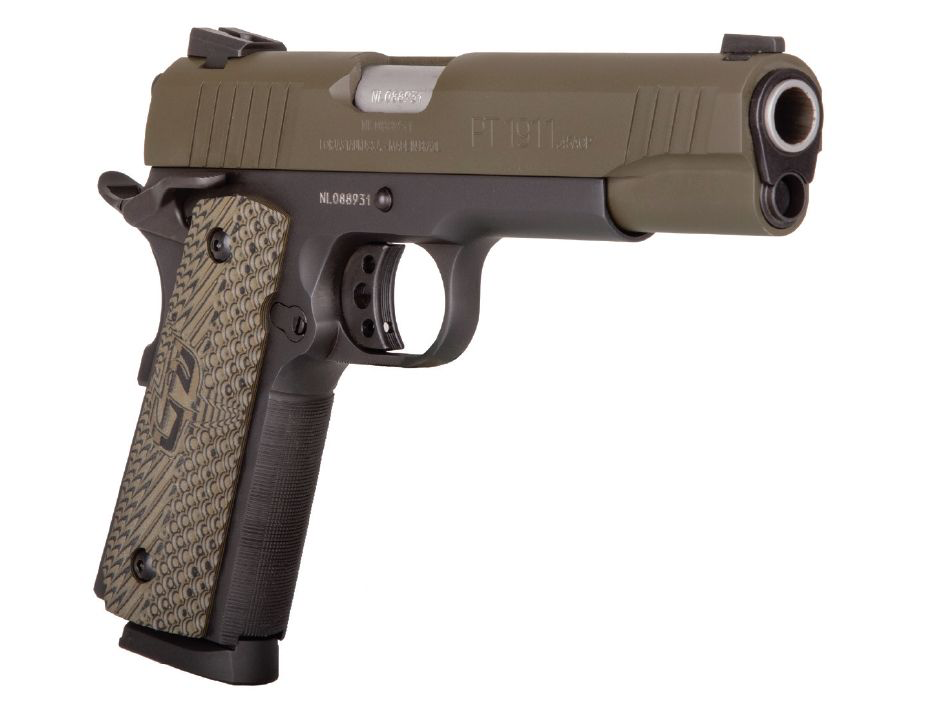 Image of Taurus 1911 Semi-Auto Pistol with VZ Grips - Cerakote Mil-Spec Green