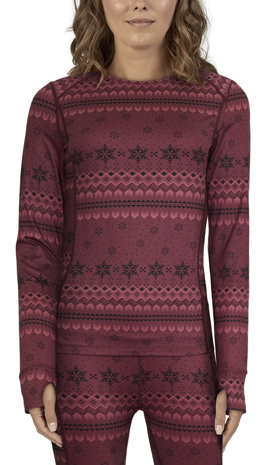 NATURAL REFLECTIONS Chill Proof Base Layer Long-Sleeve Crew-Neck Shirt for Ladies