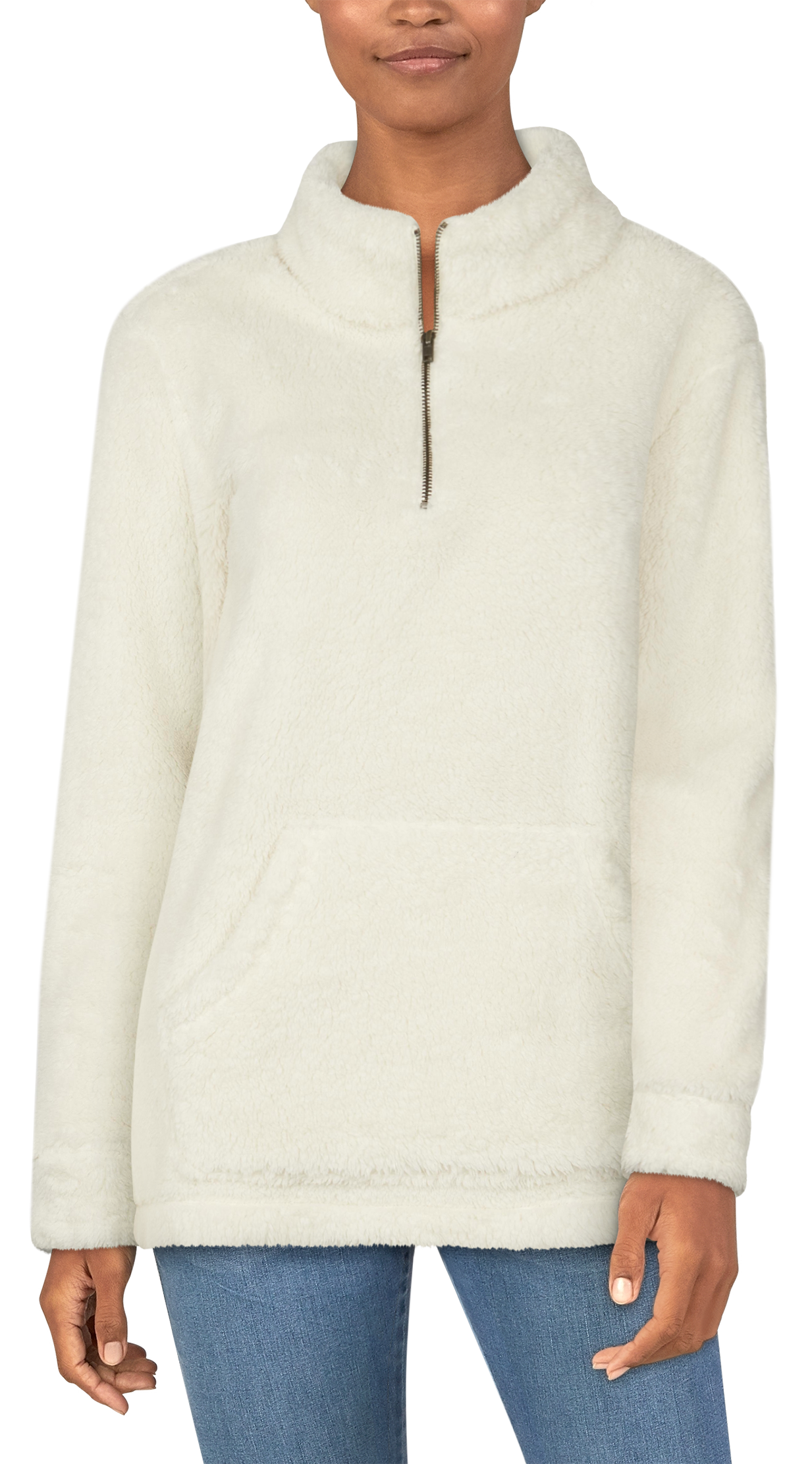 Natural Reflections Sherpa Quarter-Zip Long-Sleeve Pullover for Ladies - Birch - L product image