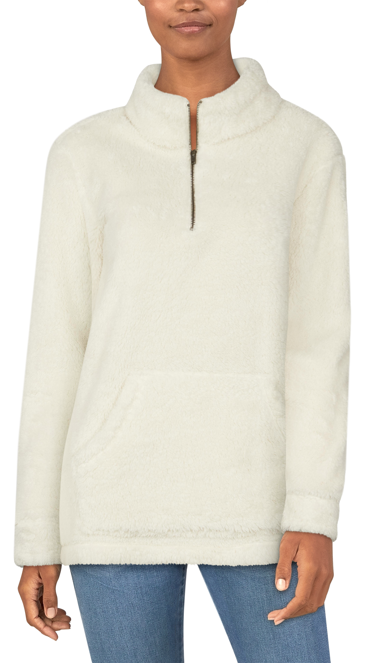 Natural Reflections Sherpa Quarter-Zip Long-Sleeve Pullover for Ladies - Birch - XXL product image