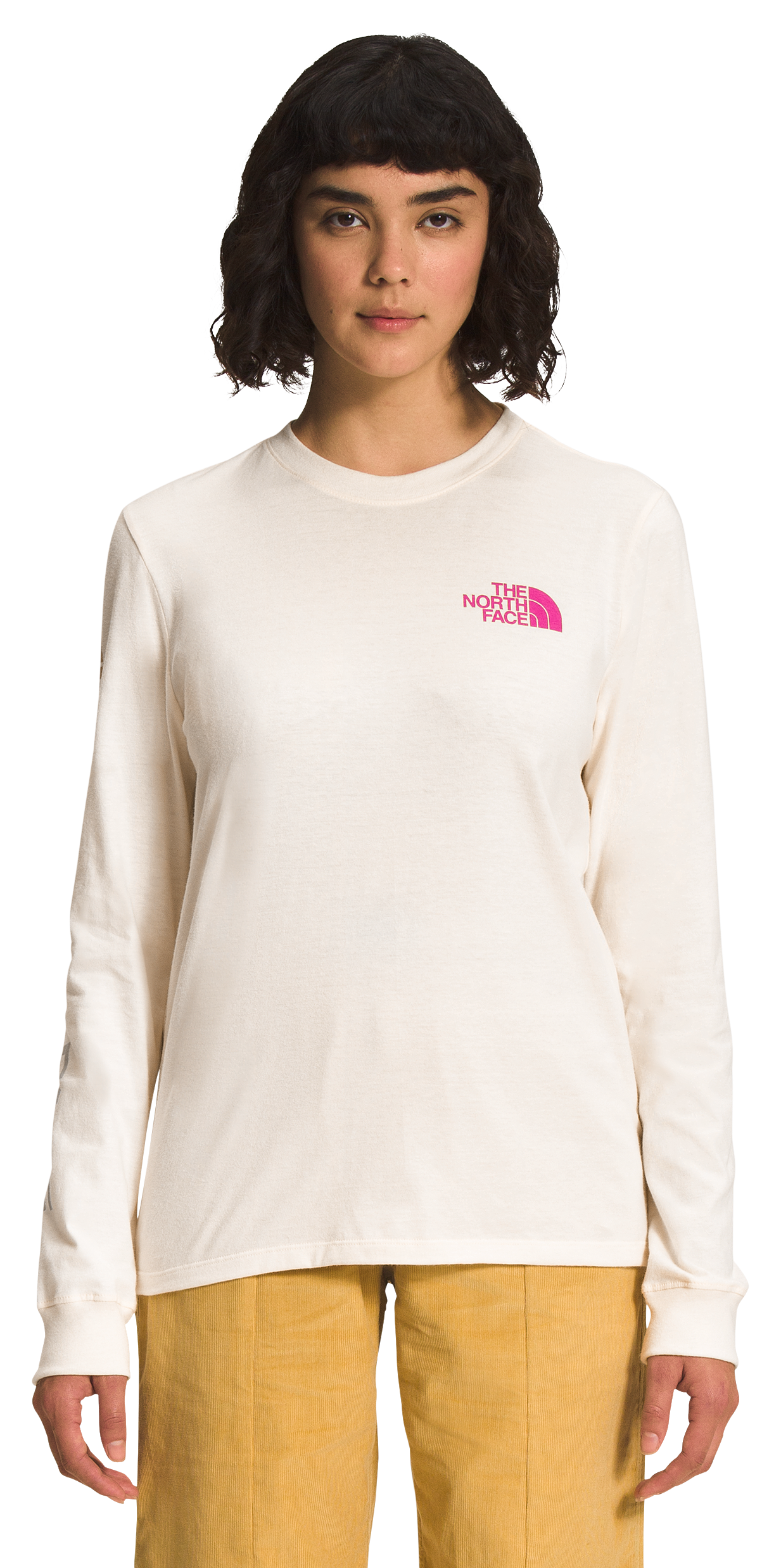 The North Face Brand Proud Long-Sleeve Shirt for Ladies - Gardenia White/Ombre Graphic - M