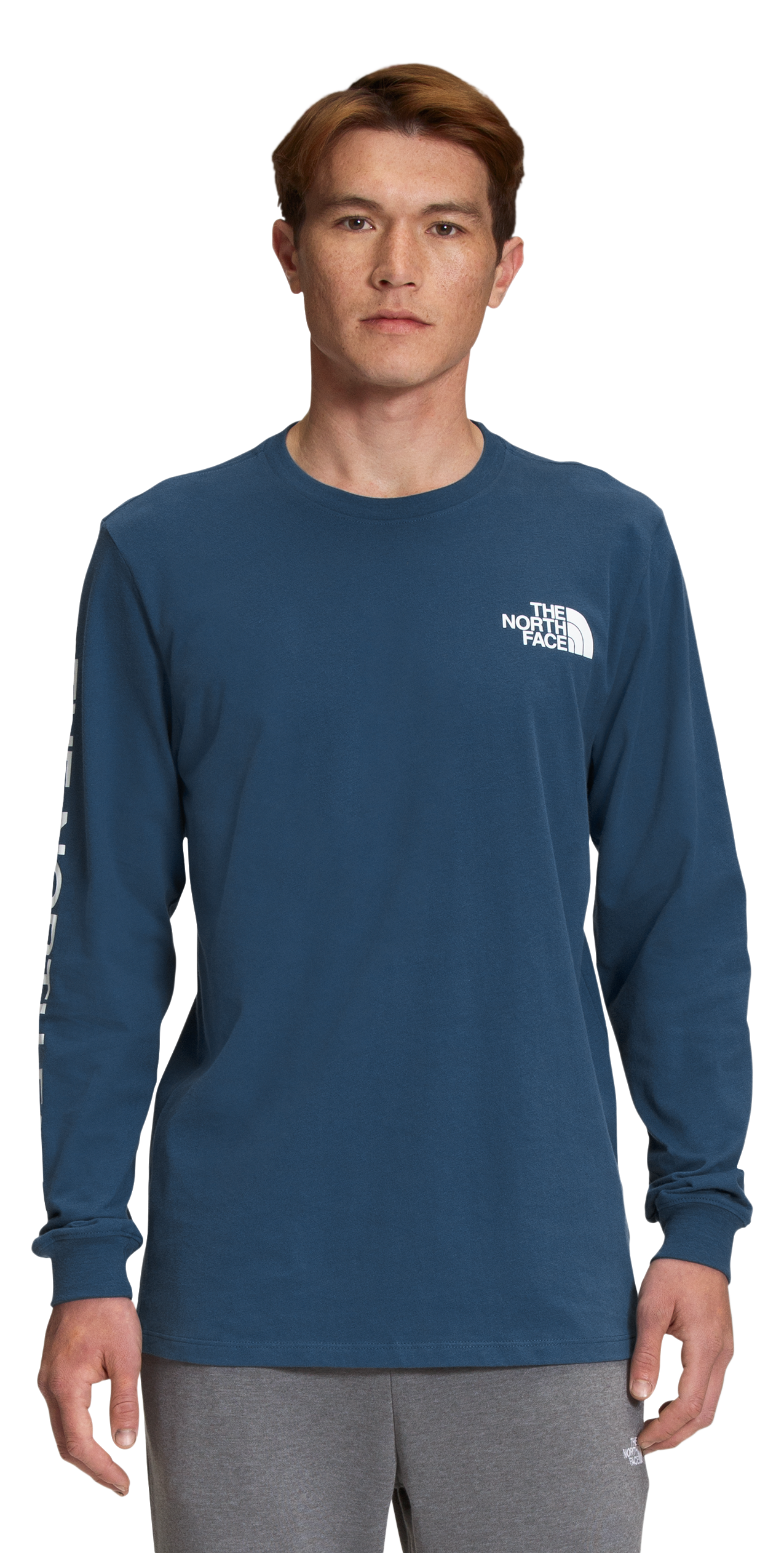 The North Face TNF Sleeve Hit Long-Sleeve T-Shirt for Men - shady Blue/TNF White - S