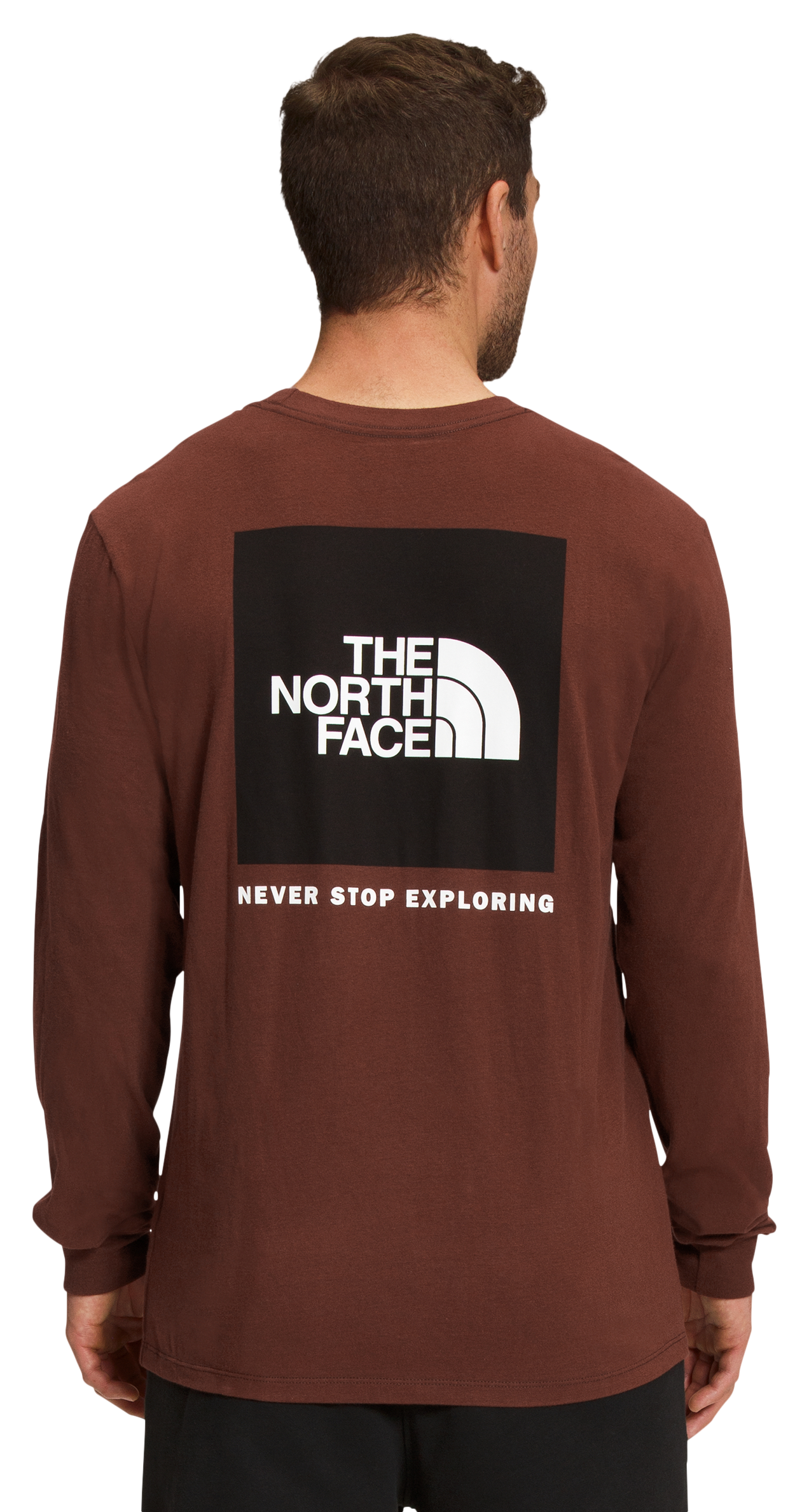 The North Face Box NSE Long-Sleeve Shirt for Men - Dark Oak/TNF Black - 2XL