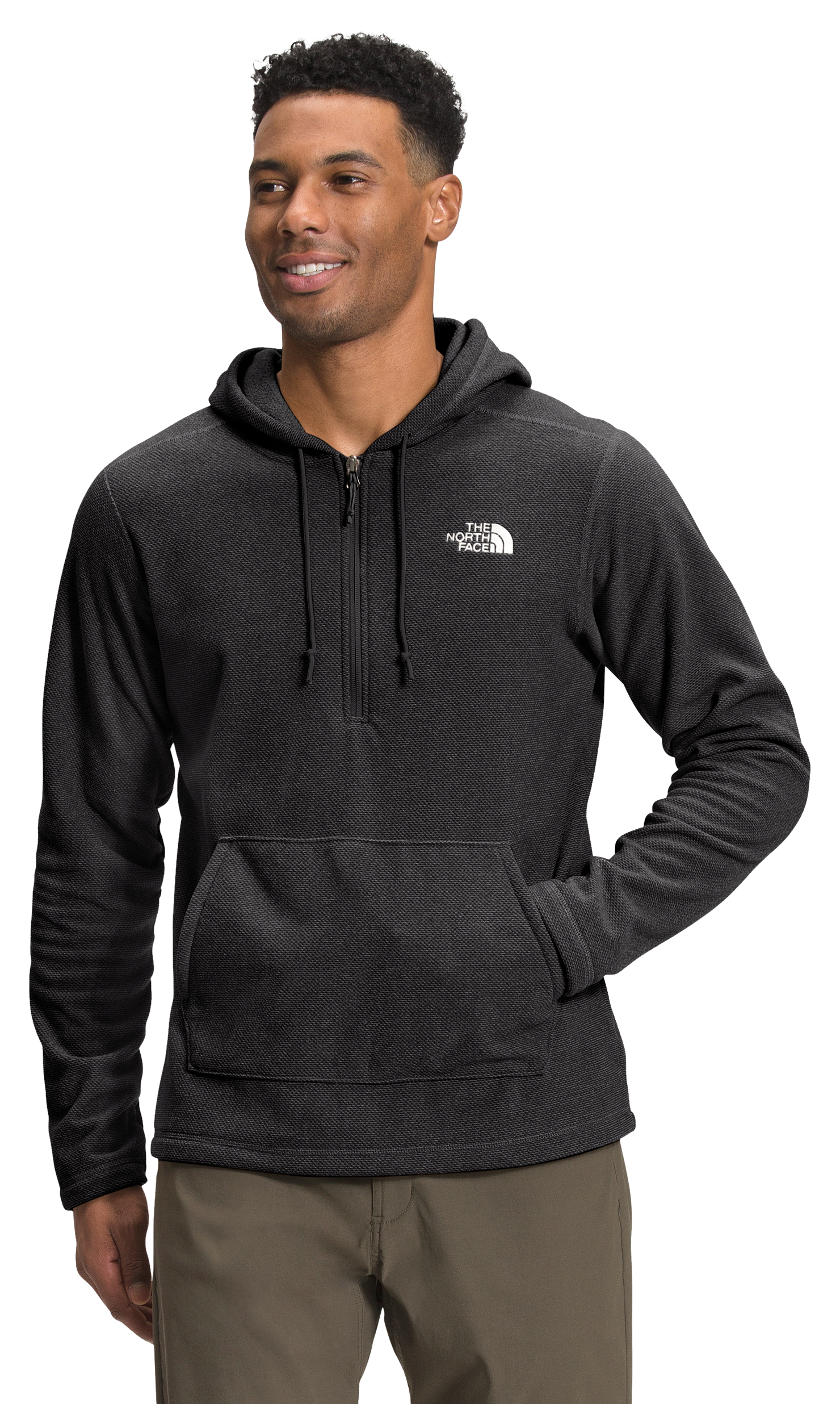 The North Face Textured Caprock Quarter-Zip Long-Sleeve Hoodie for Men - TNF Black - 2XL product image