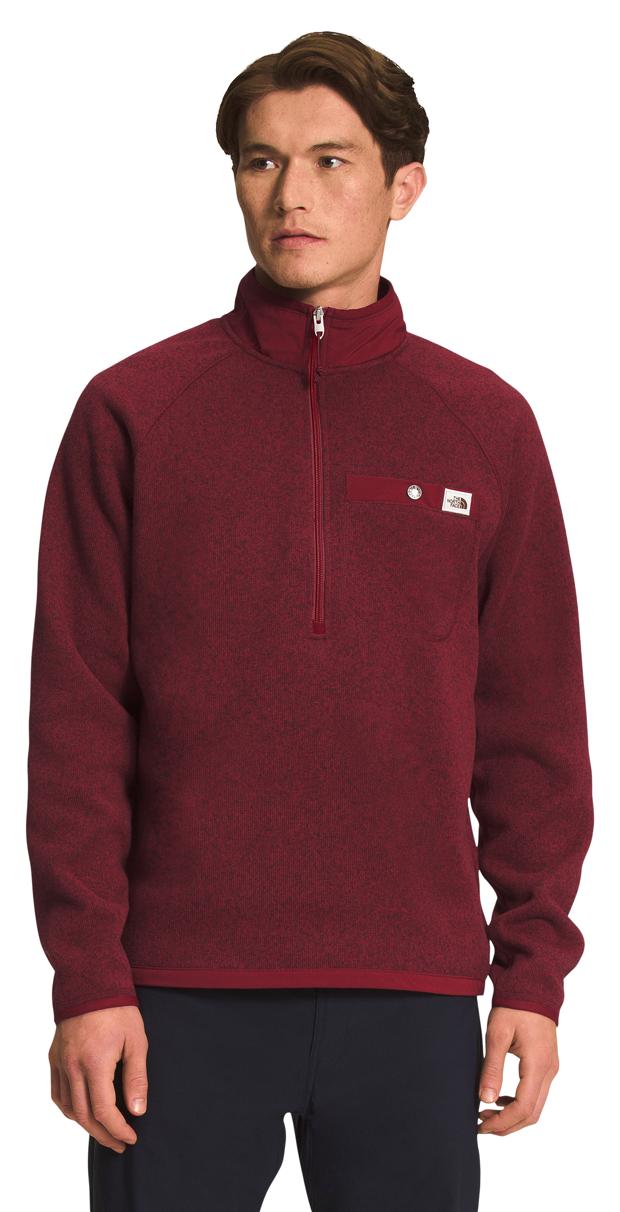 The North Face Gordon Lyons Quarter-Zip Long-Sleeve Pullover for Men - Cordovan Heather