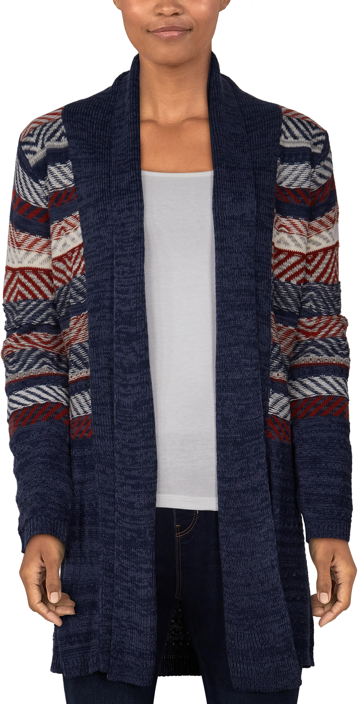 Natural Reflections Jacquard Long-Sleeve Cardigan for Ladies - Multi - XXL product image
