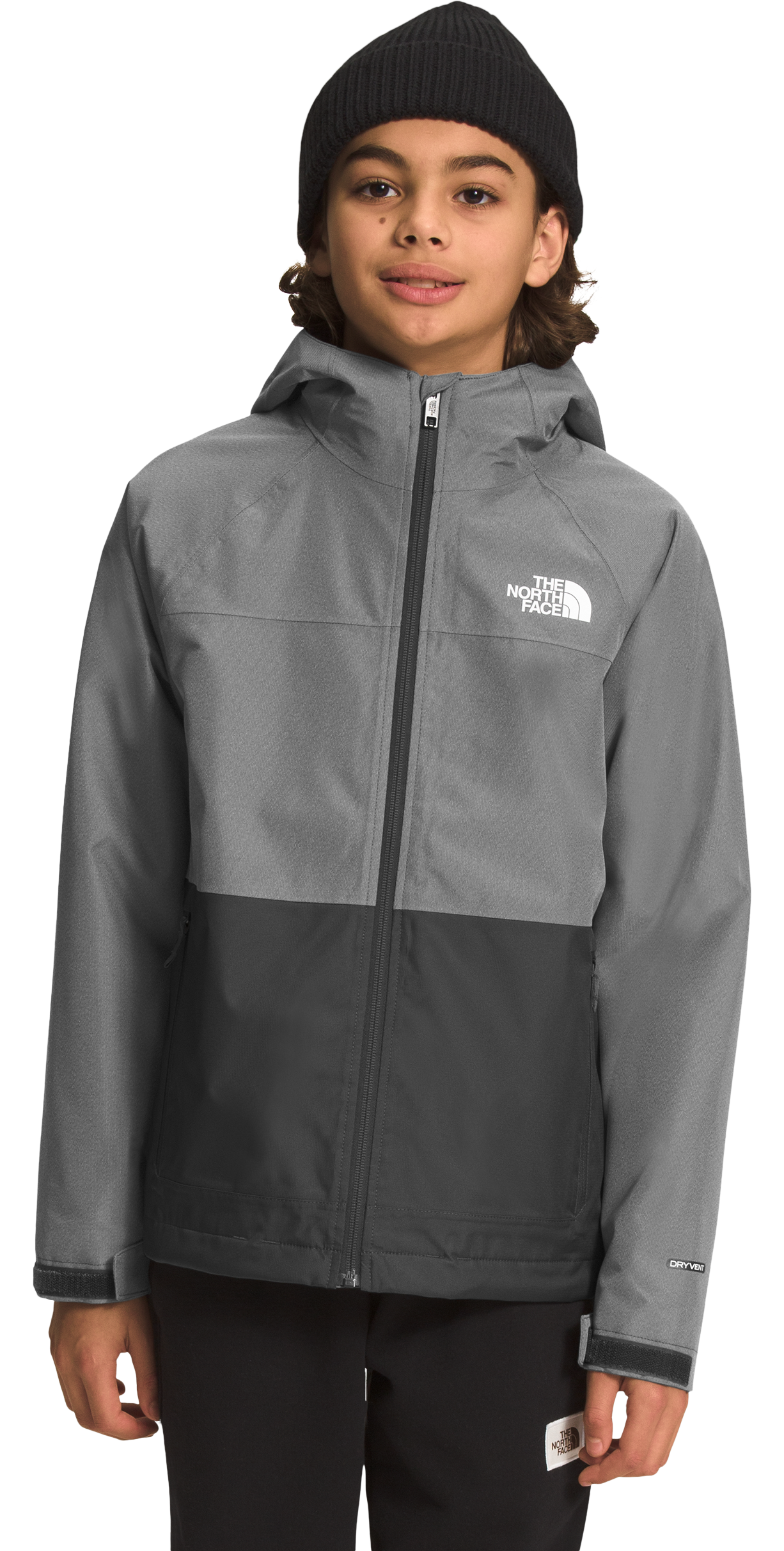 The North Face Vortex Water-Repellent Hooded Jacket for Boys - TNF Medium Grey Heather - S