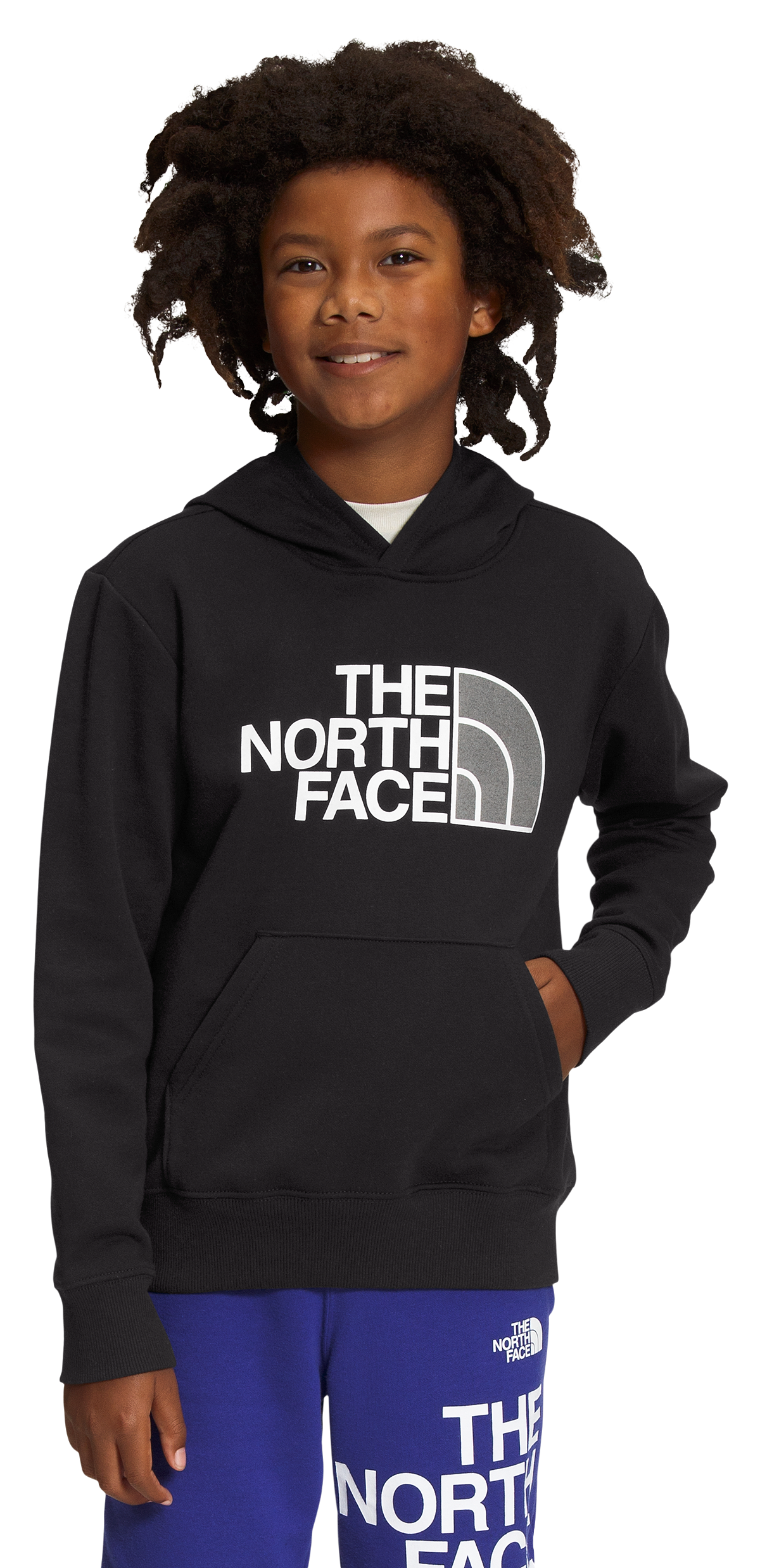 Image of The North Face Camp Fleece Solid Logo Long-Sleeve Hoodie for Boys - TNF Black - S