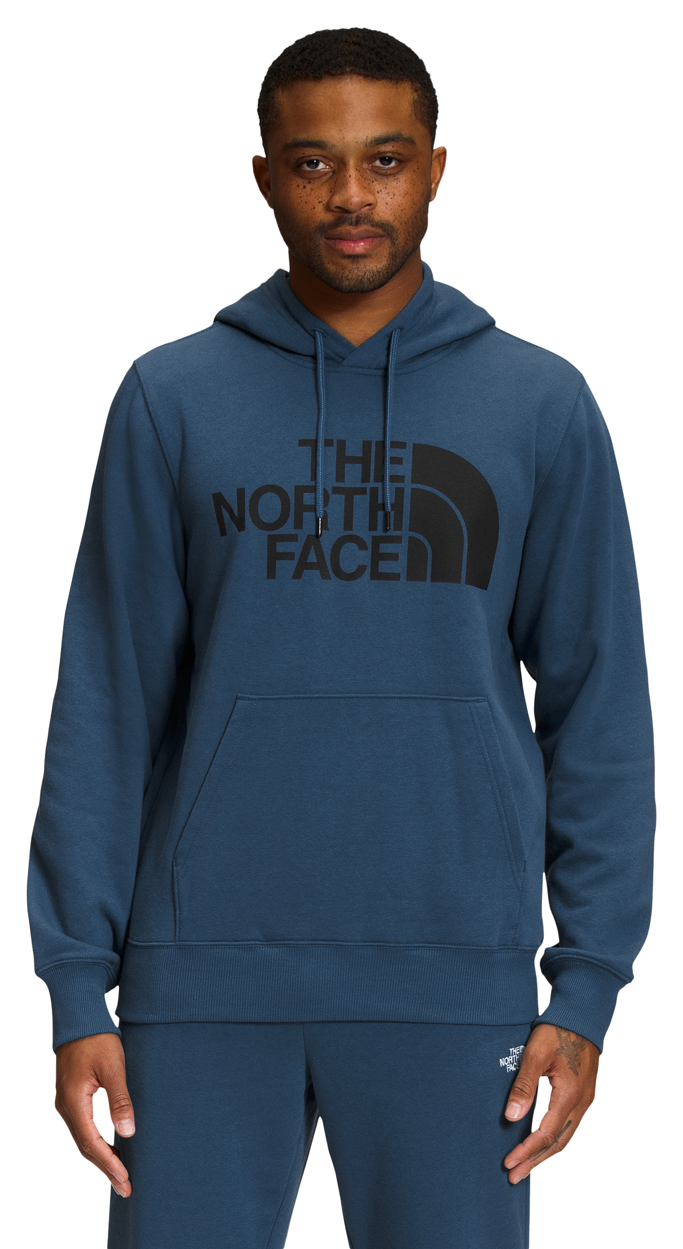 The North Face Half Dome Pullover Long-Sleeve Hoodie for Men - Shady Blue/TNF Black - S