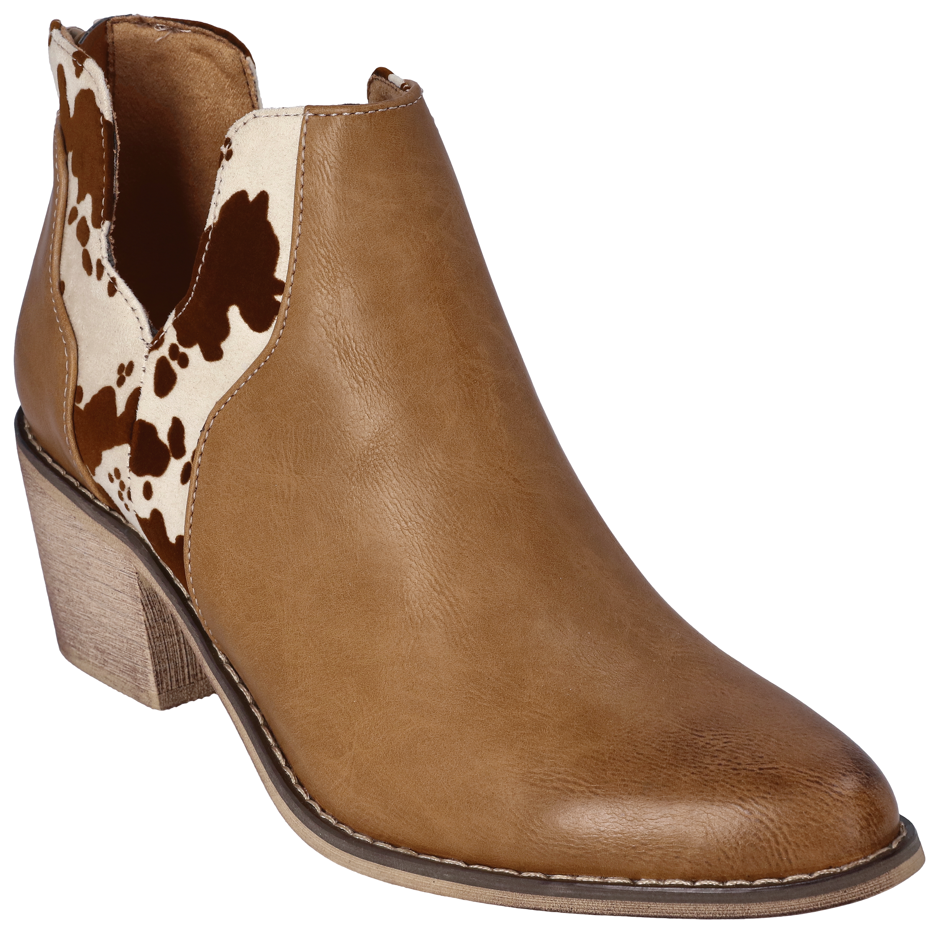 NATURAL REFLECTIONS West Cow Print Ankle Boots