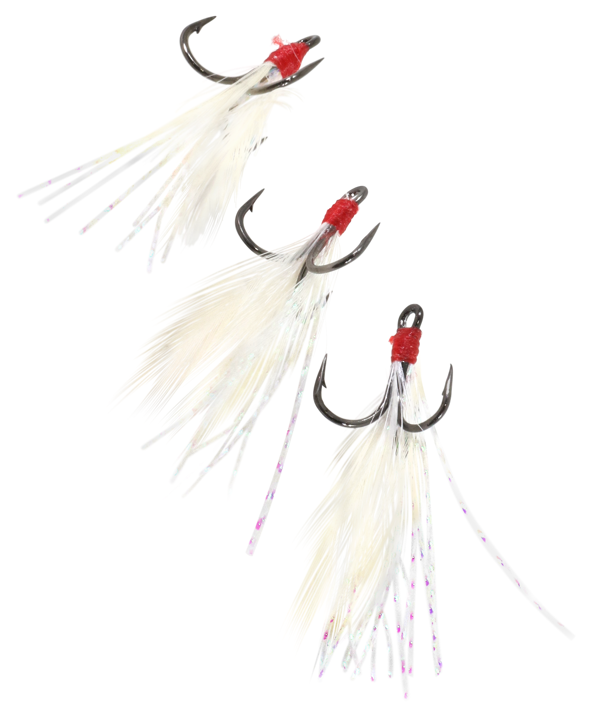 Clam Gaff Feathered Treble Hook - #12 - White