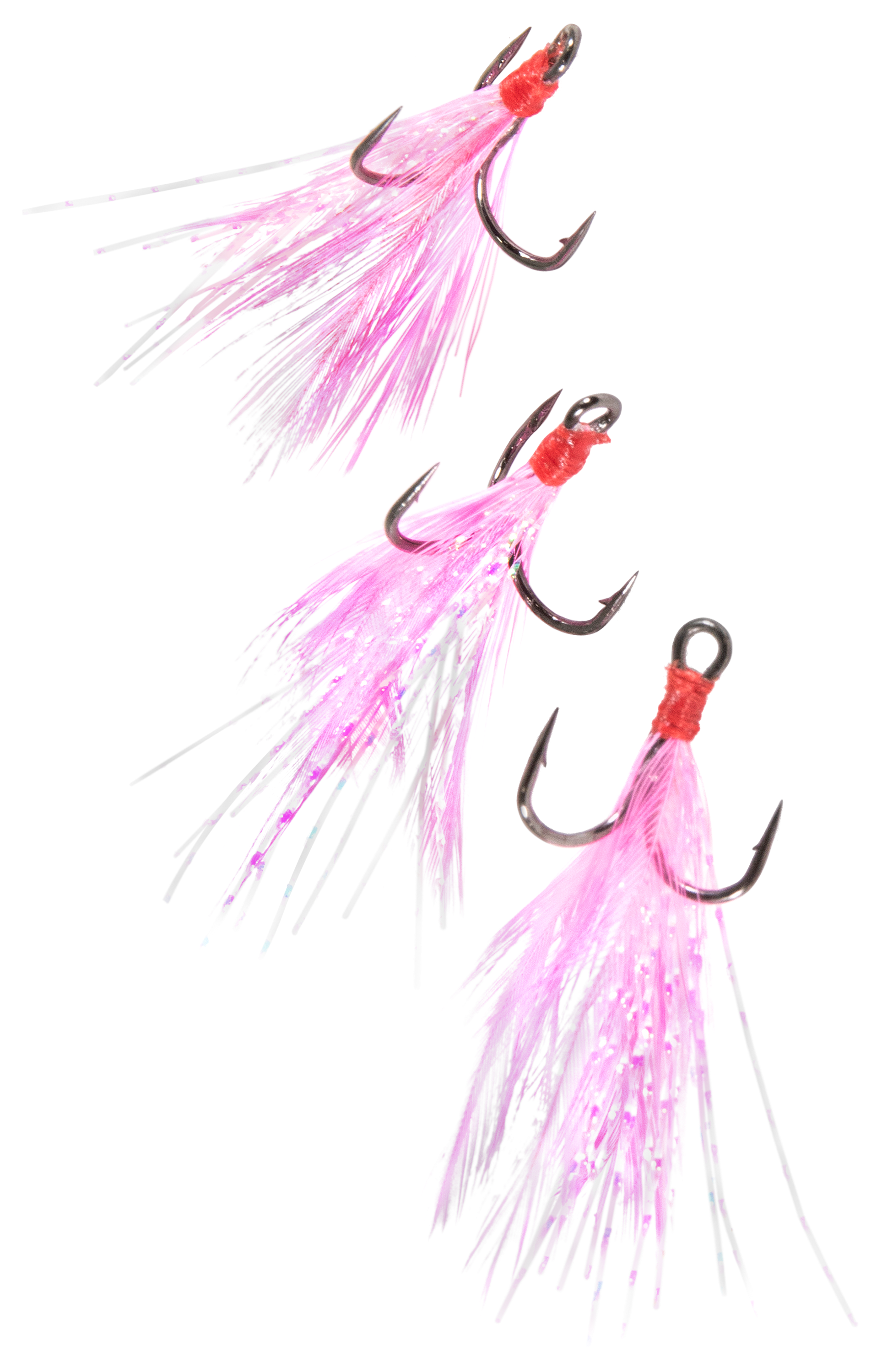 Clam Gaff Feathered Treble Hook - #8 - Pink